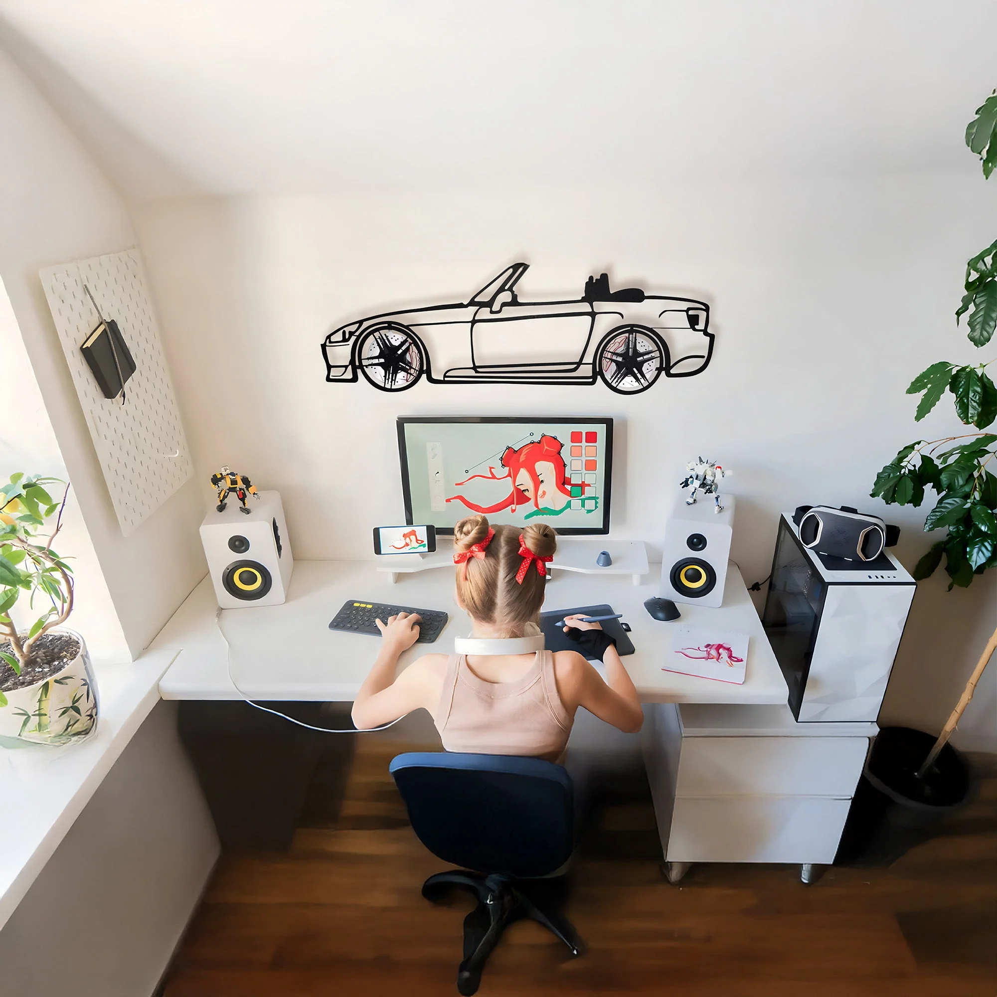 Honda S2000 Wall Art – JDM Steel Silhouette with Spinning Wheels-KAFMEKA029 - Image 11