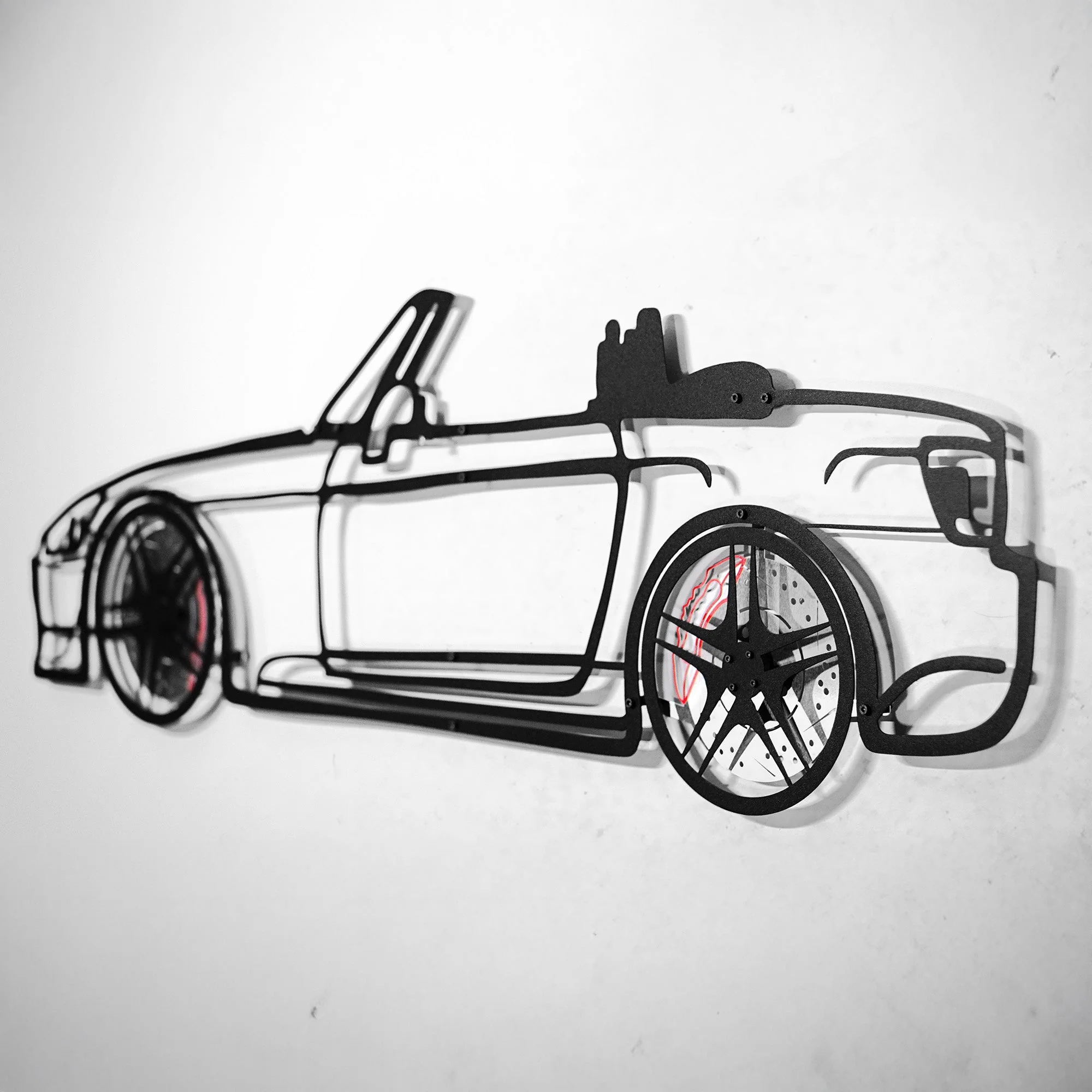 Honda S2000 Wall Art – JDM Steel Silhouette with Spinning Wheels-KAFMEKA029 - Image 7