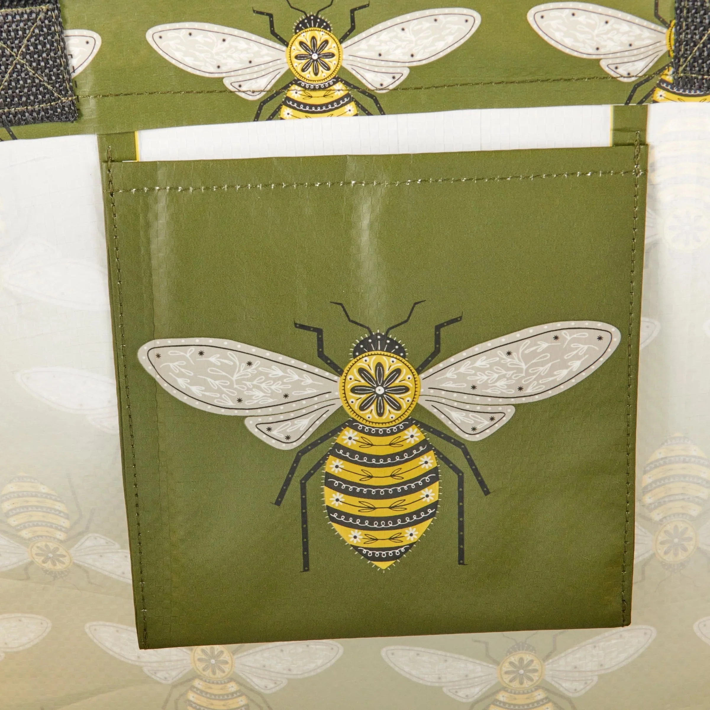 Honey Bee Shopping Tote Bag | Extra Large Market Eco Bag | 19.50" x 17.50" x 7" - Image 2