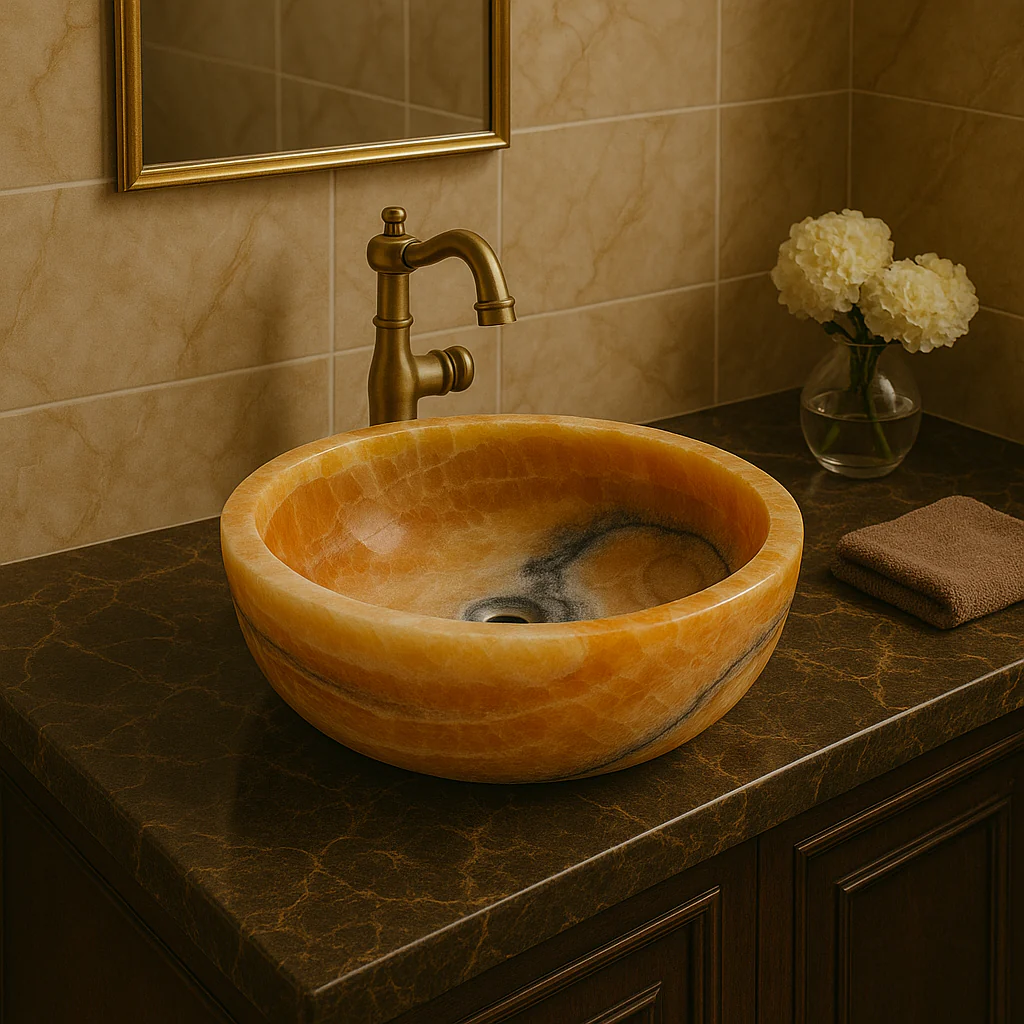 Honey Onyx Marble Sink - Image 3