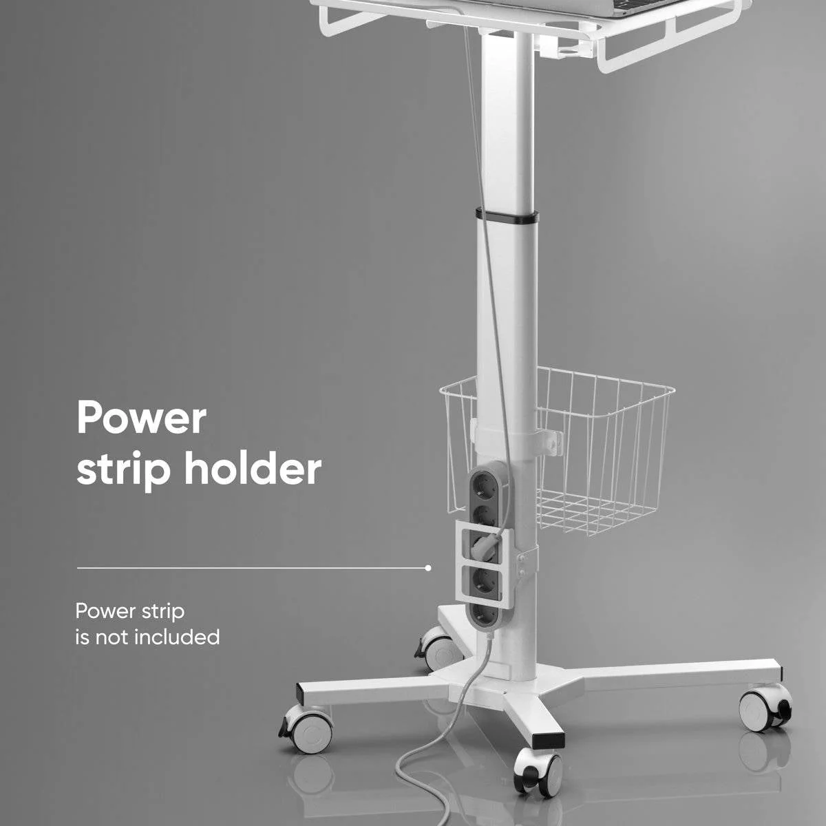 Hospital Style White Mobile Stand-Up Computer Desk Portable Workstation - Image 4