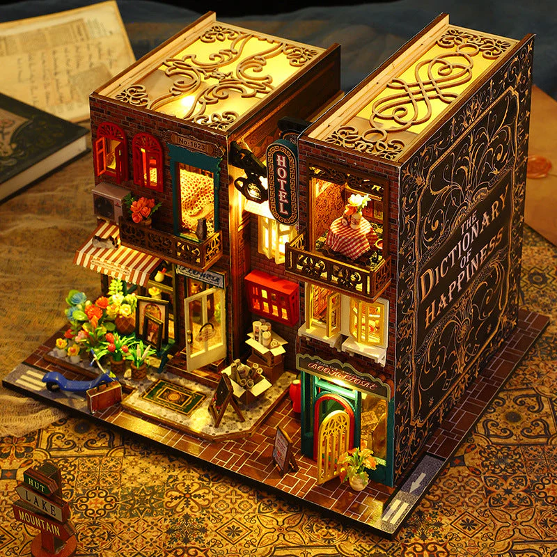 Hotel Scarborough Dollhouse Kit - Miniature Wizardi Roombox Kit with LED Light F07M51-73-ES009-A - Image 4