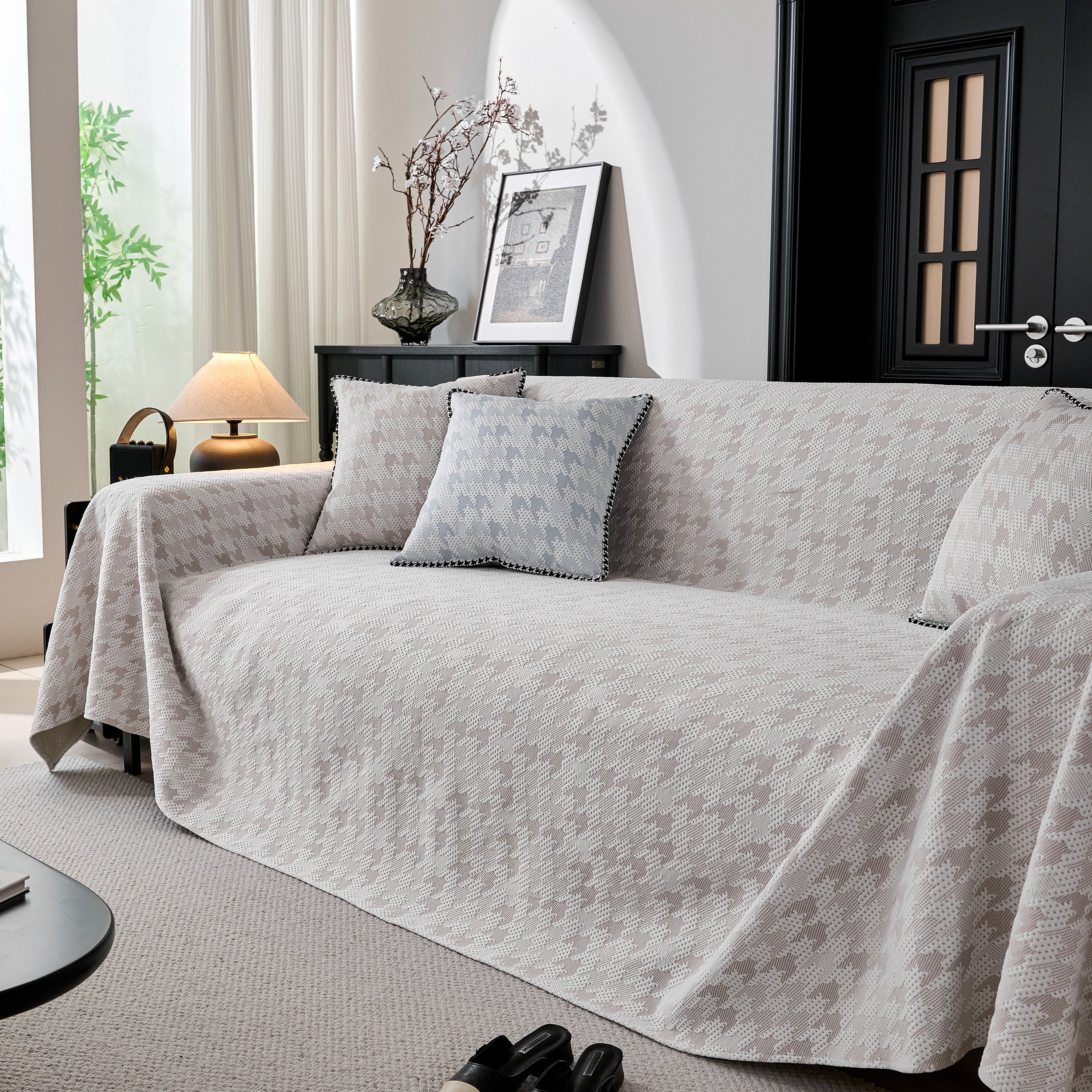 Houndstooth Non Slip Sofa Covers for Sofas Luxury Extra Large Blanket to Cover Couch - Image 10