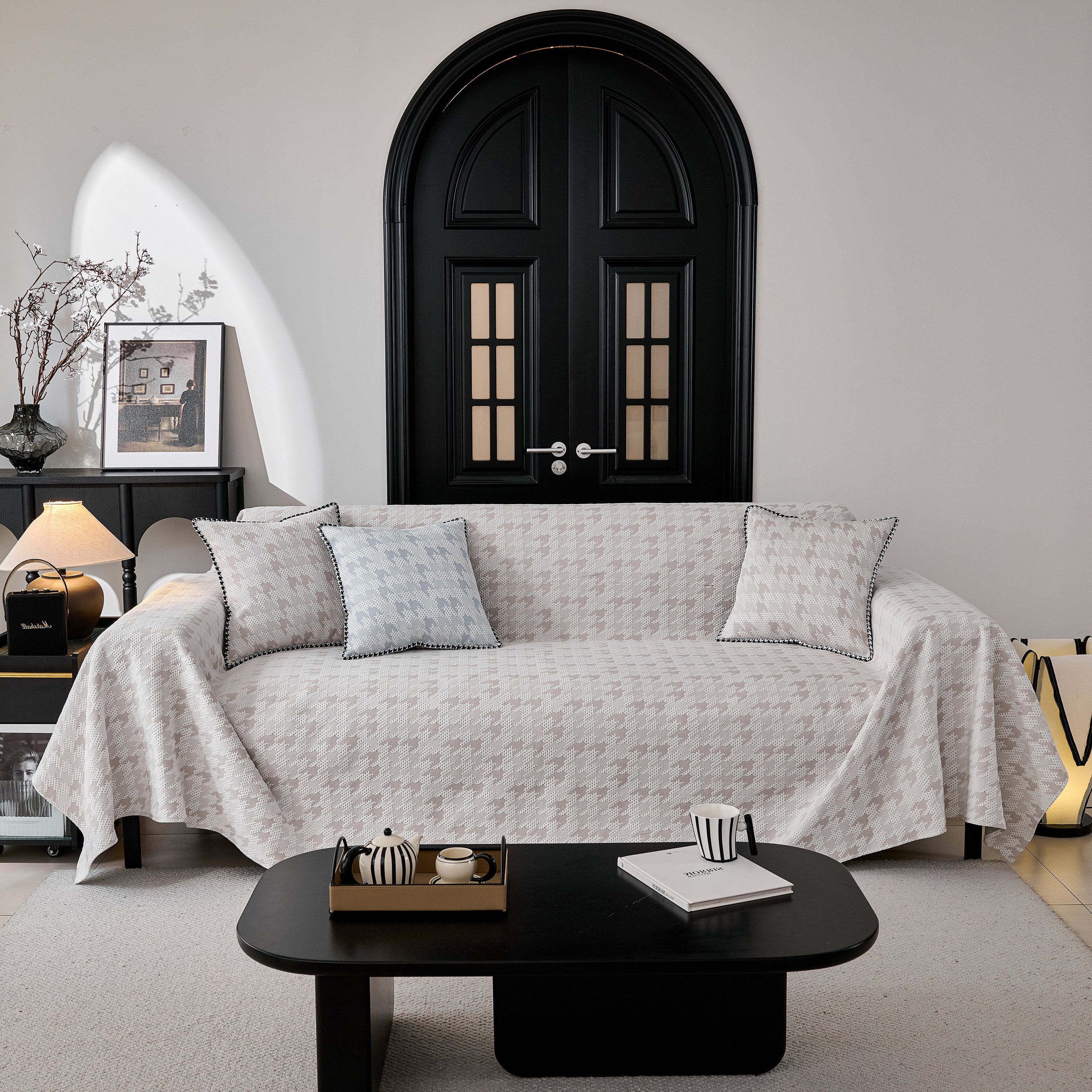 Houndstooth Non Slip Sofa Covers for Sofas Luxury Extra Large Blanket to Cover Couch - Image 11