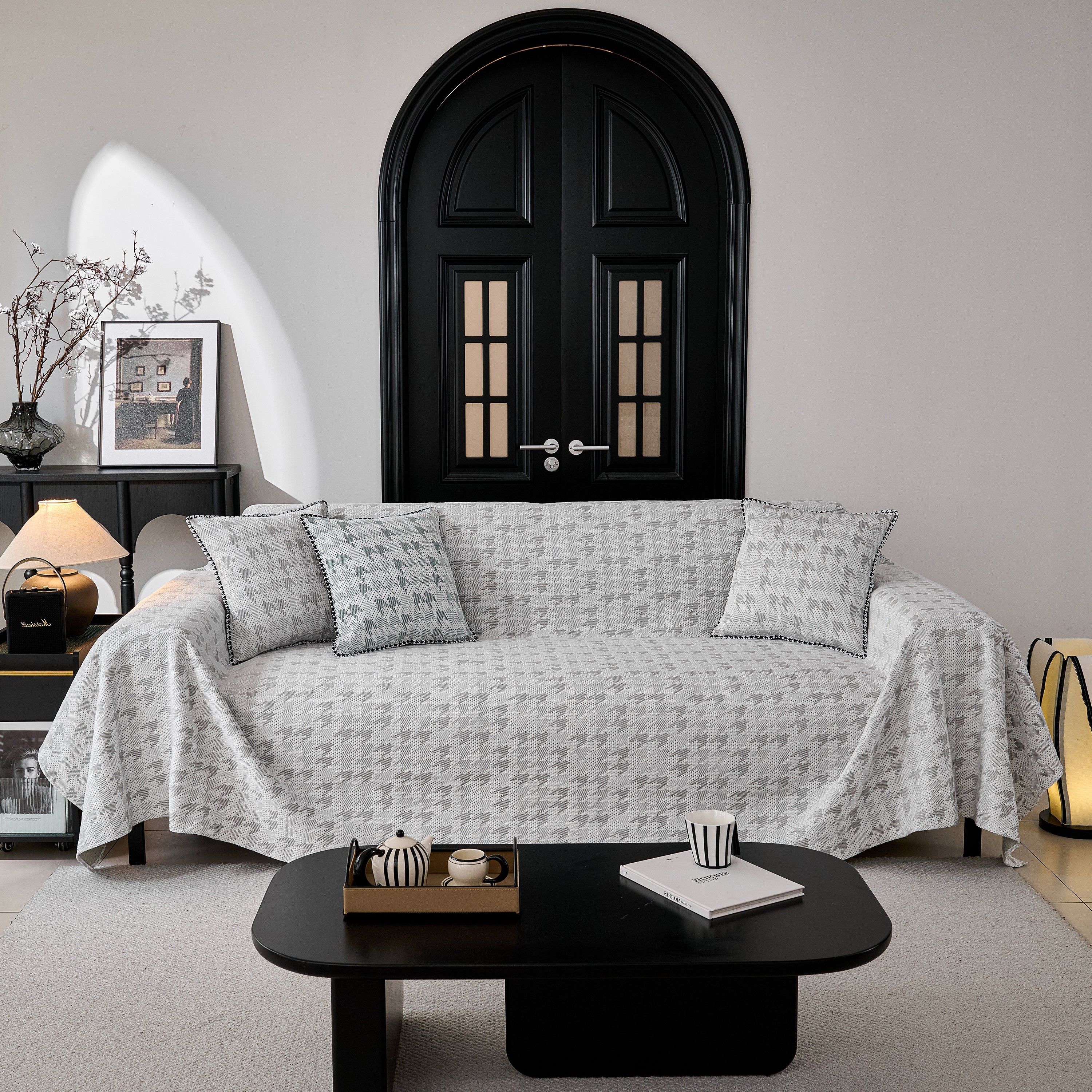 Houndstooth Non Slip Sofa Covers for Sofas Luxury Extra Large Blanket to Cover Couch - Image 13