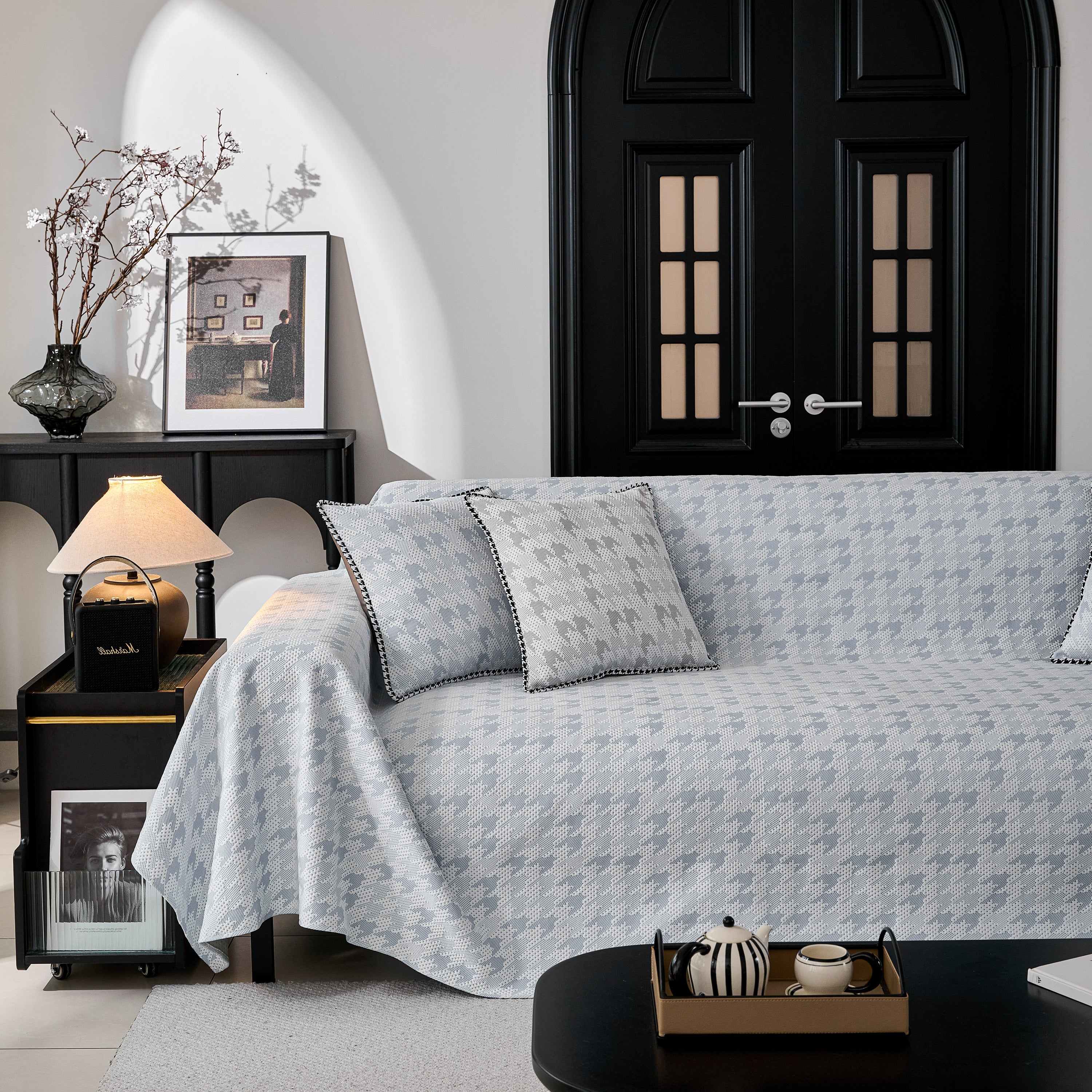 Houndstooth Non Slip Sofa Covers for Sofas Luxury Extra Large Blanket to Cover Couch - Image 26