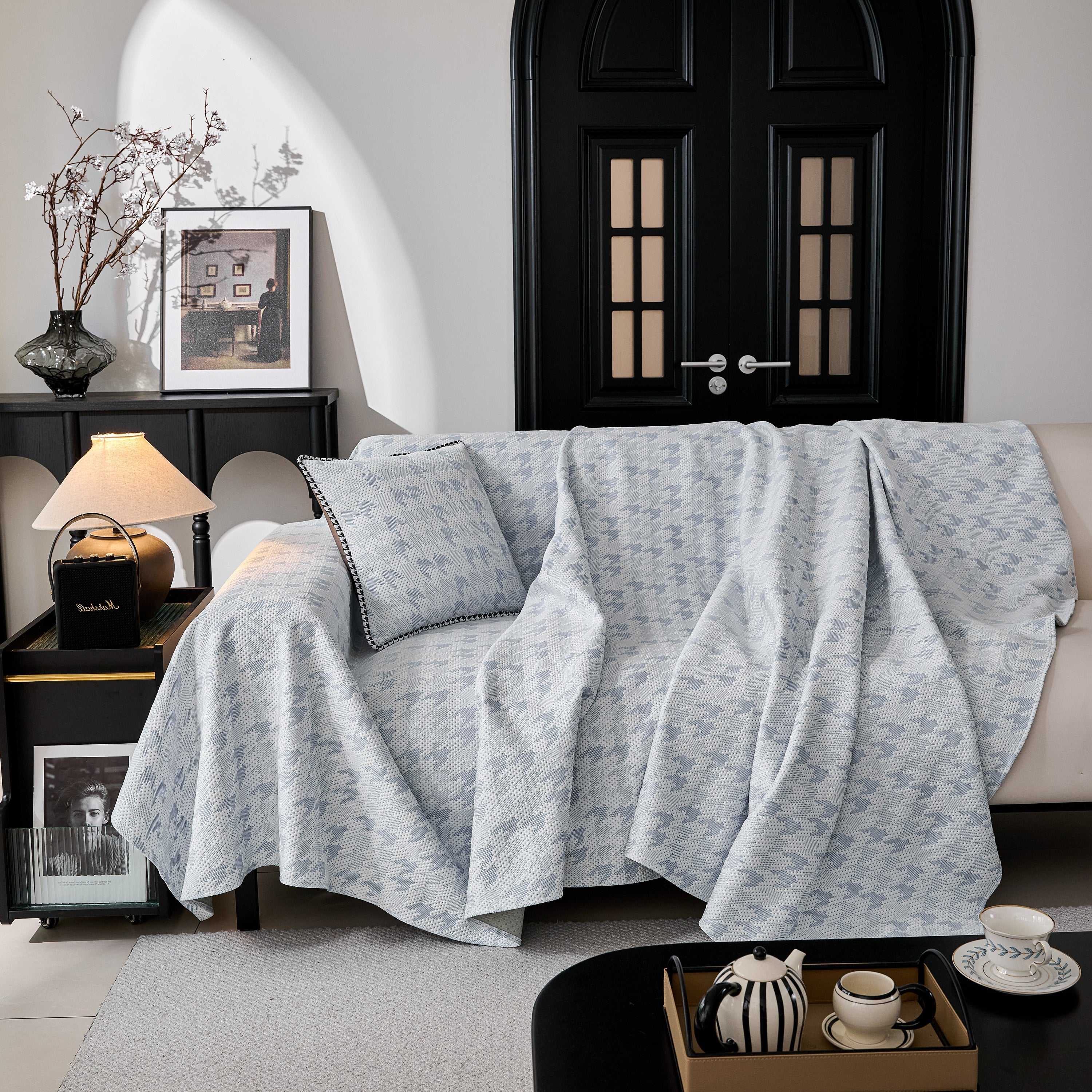 Houndstooth Non Slip Sofa Covers for Sofas Luxury Extra Large Blanket to Cover Couch - Image 31