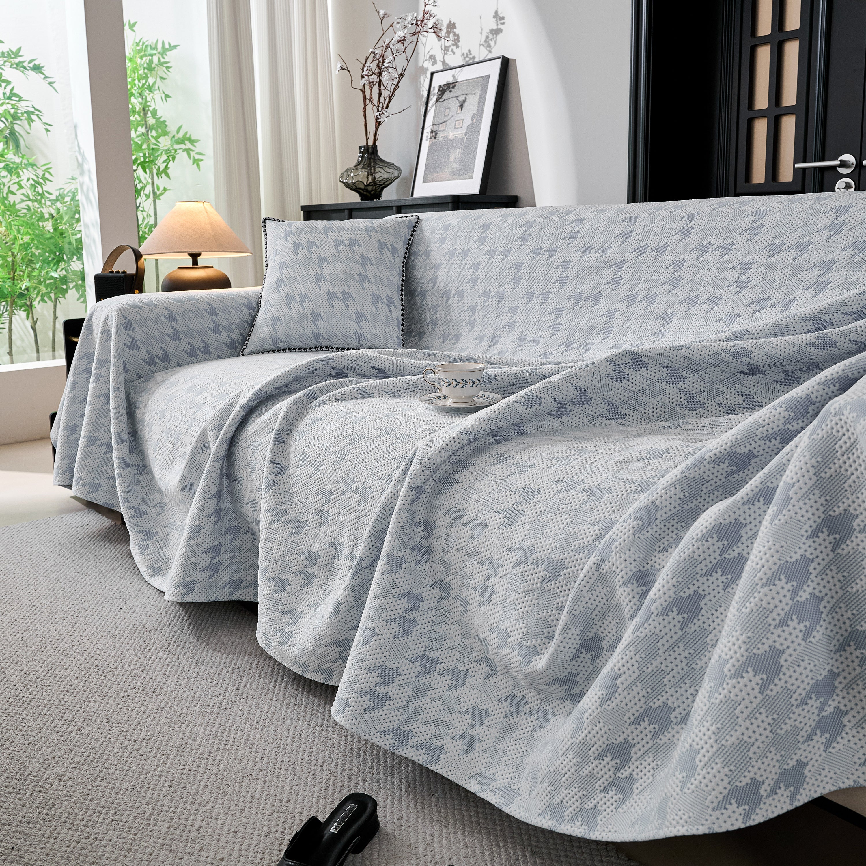 Houndstooth Non Slip Sofa Covers for Sofas Luxury Extra Large Blanket to Cover Couch - Image 35