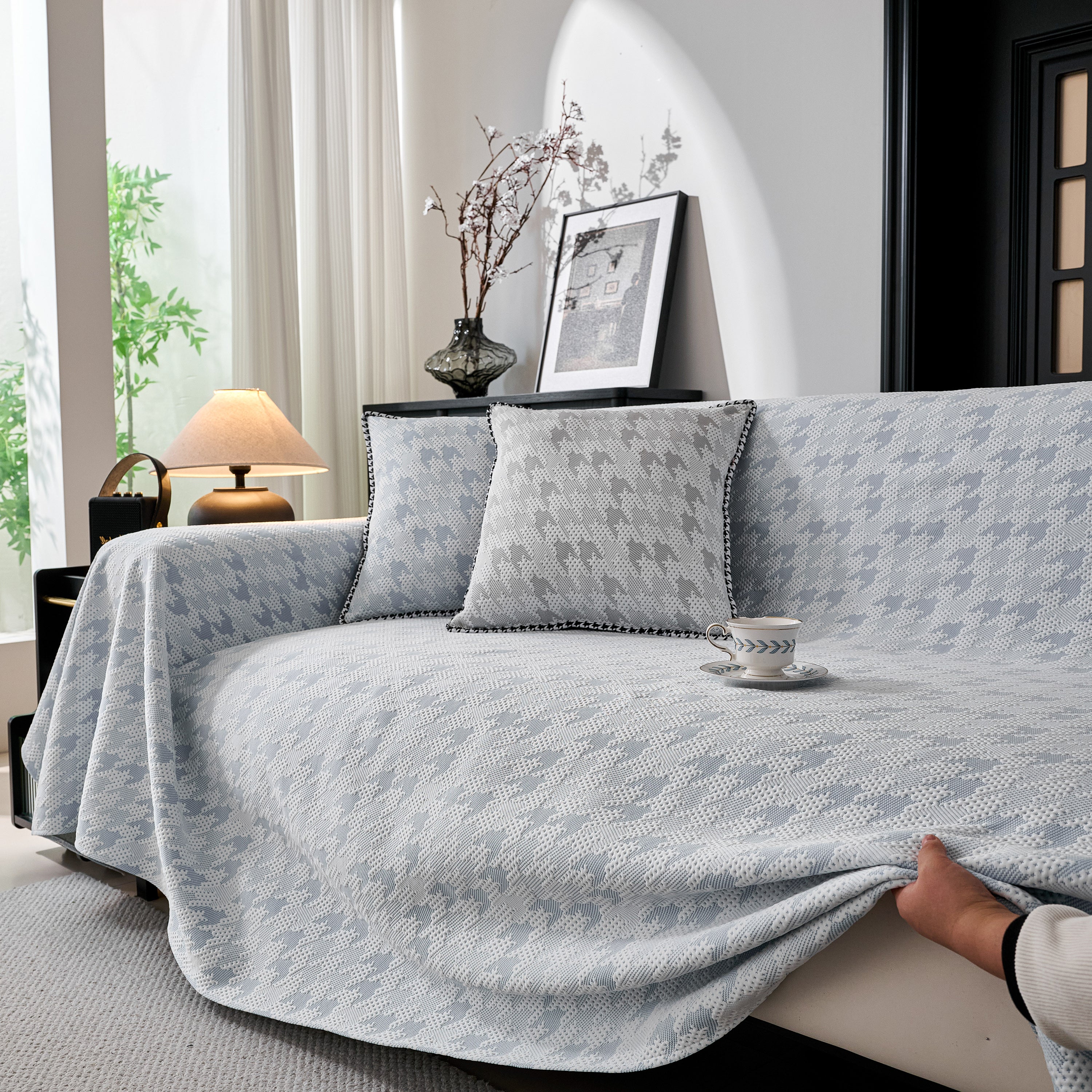 Houndstooth Non Slip Sofa Covers for Sofas Luxury Extra Large Blanket to Cover Couch - Image 36