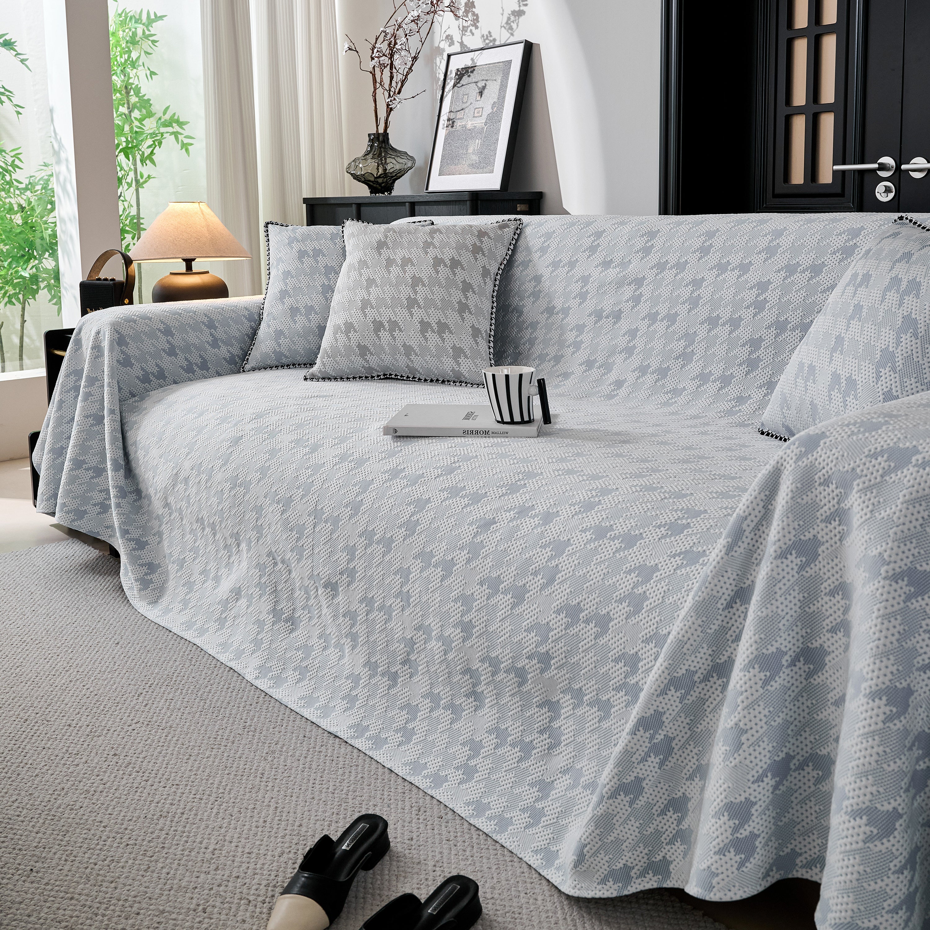 Houndstooth Non Slip Sofa Covers for Sofas Luxury Extra Large Blanket to Cover Couch - Image 37