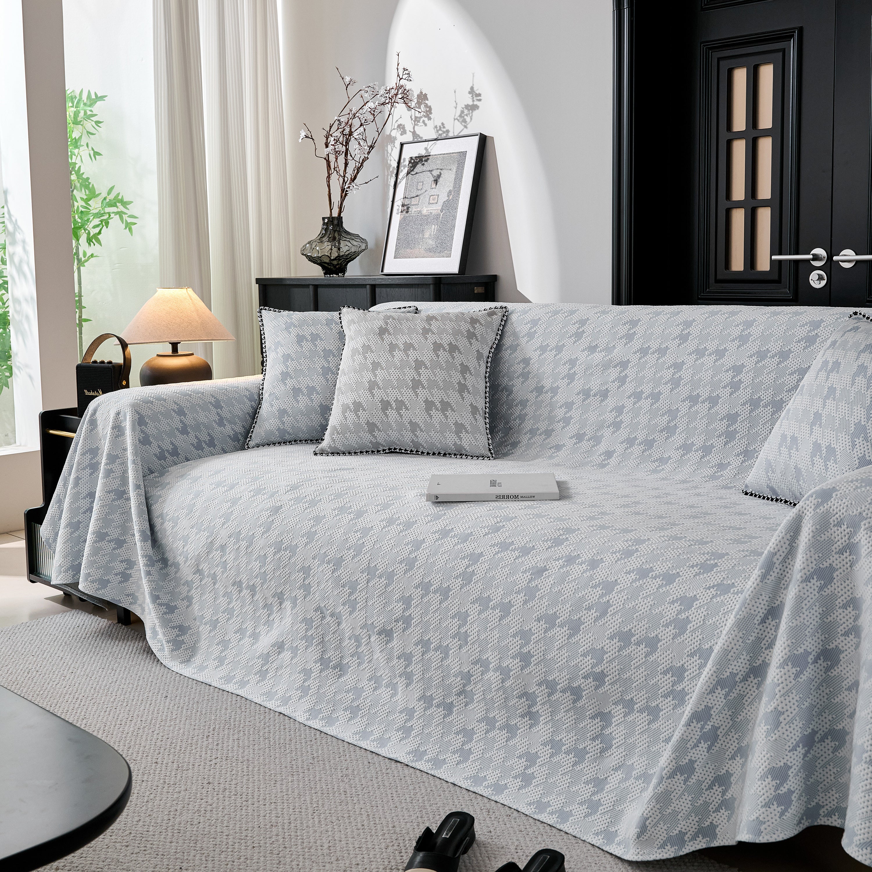 Houndstooth Non Slip Sofa Covers for Sofas Luxury Extra Large Blanket to Cover Couch - Image 38