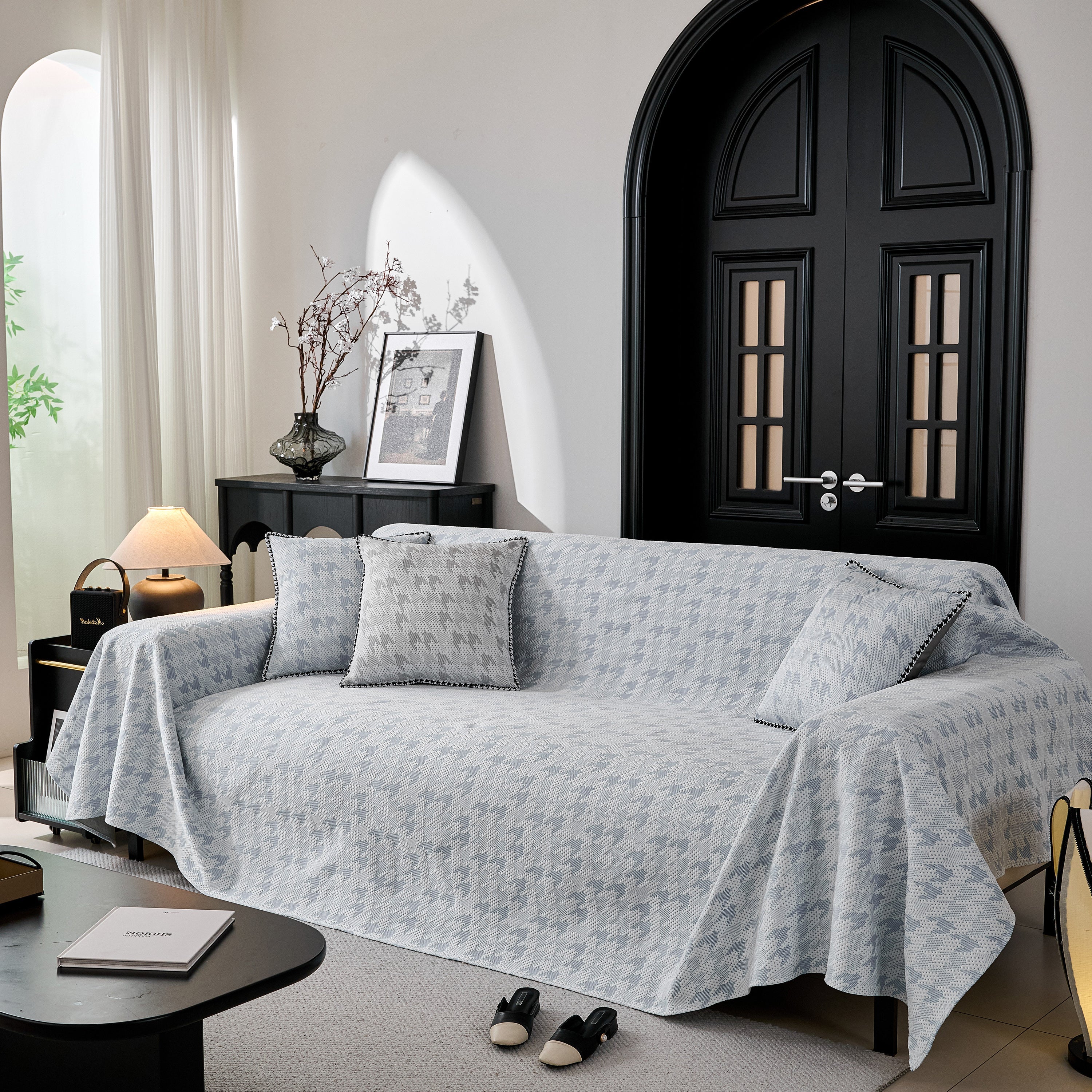 Houndstooth Non Slip Sofa Covers for Sofas Luxury Extra Large Blanket to Cover Couch - Image 39
