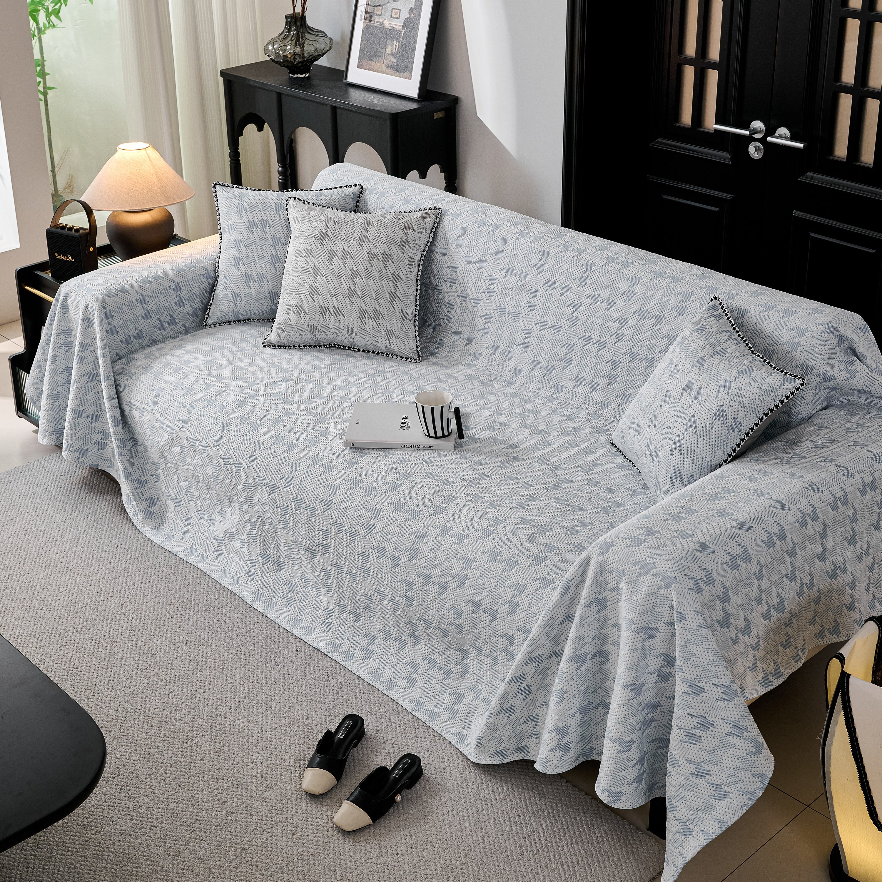 Houndstooth Non Slip Sofa Covers for Sofas Luxury Extra Large Blanket to Cover Couch - Image 40