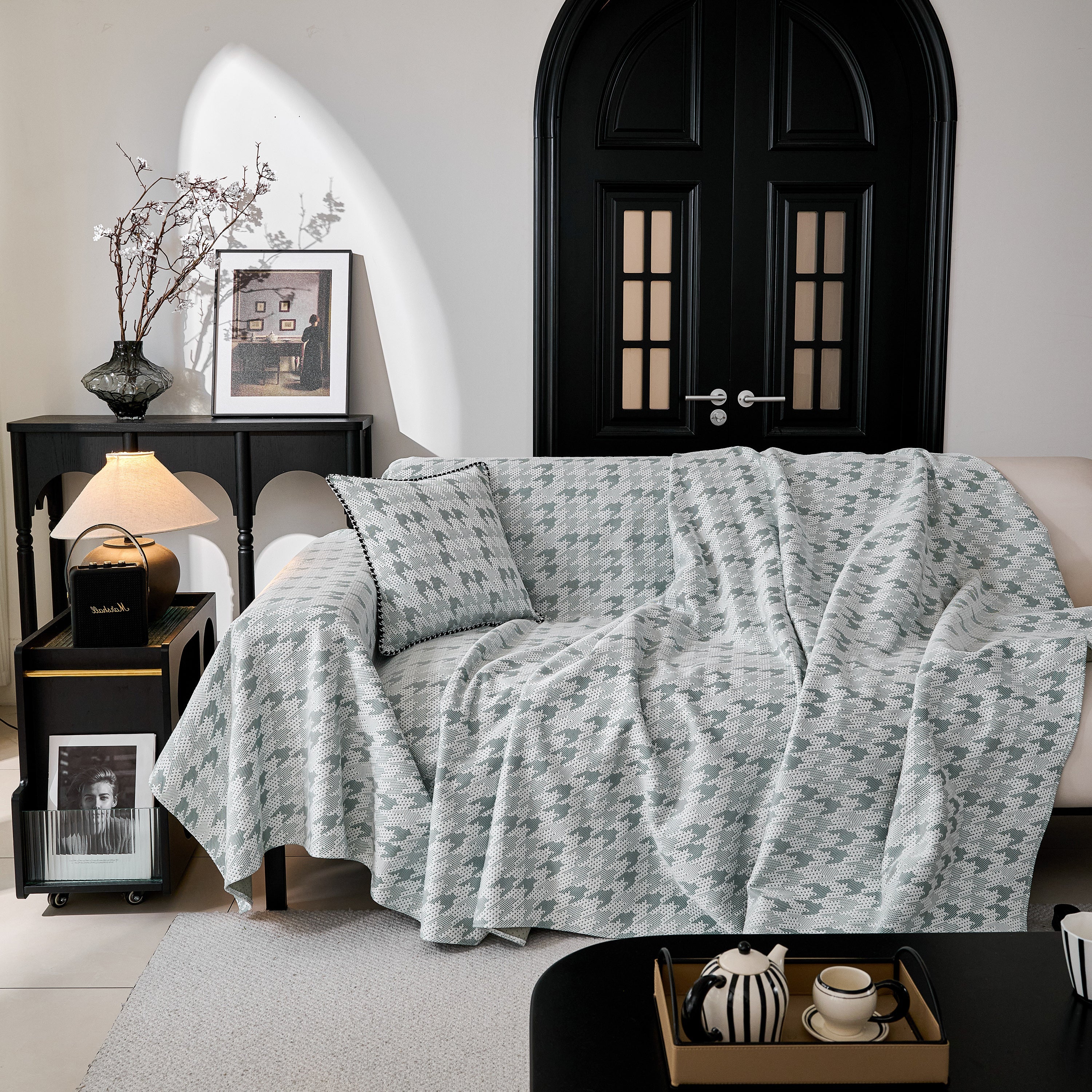 Houndstooth Non Slip Sofa Covers for Sofas Luxury Extra Large Blanket to Cover Couch - Image 50