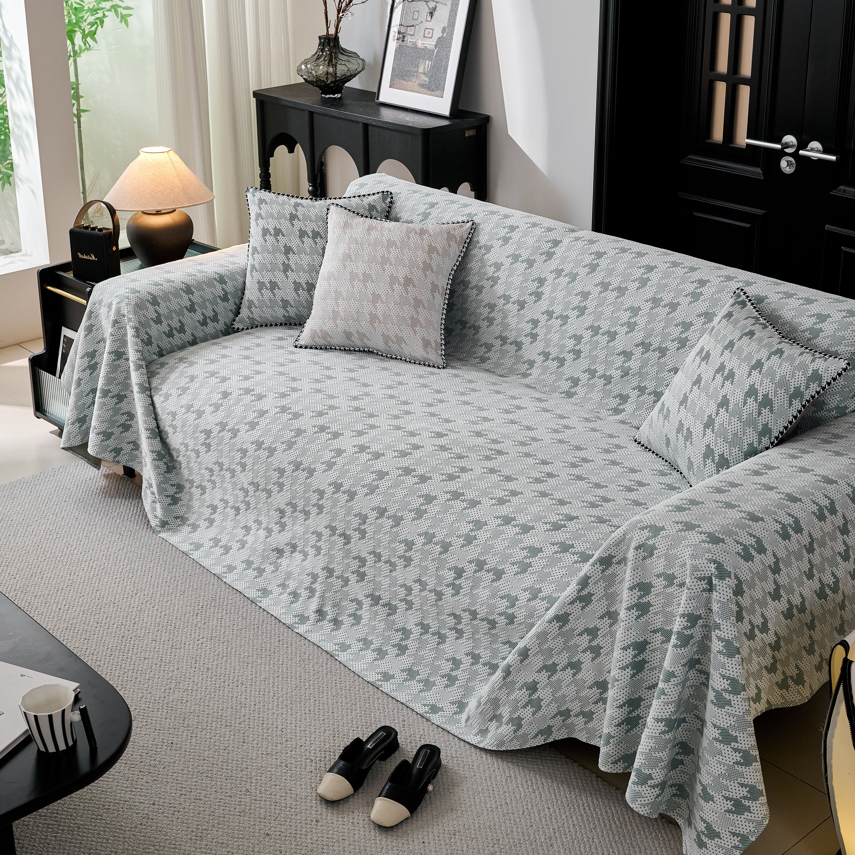 Houndstooth Non Slip Sofa Covers for Sofas Luxury Extra Large Blanket to Cover Couch - Image 55