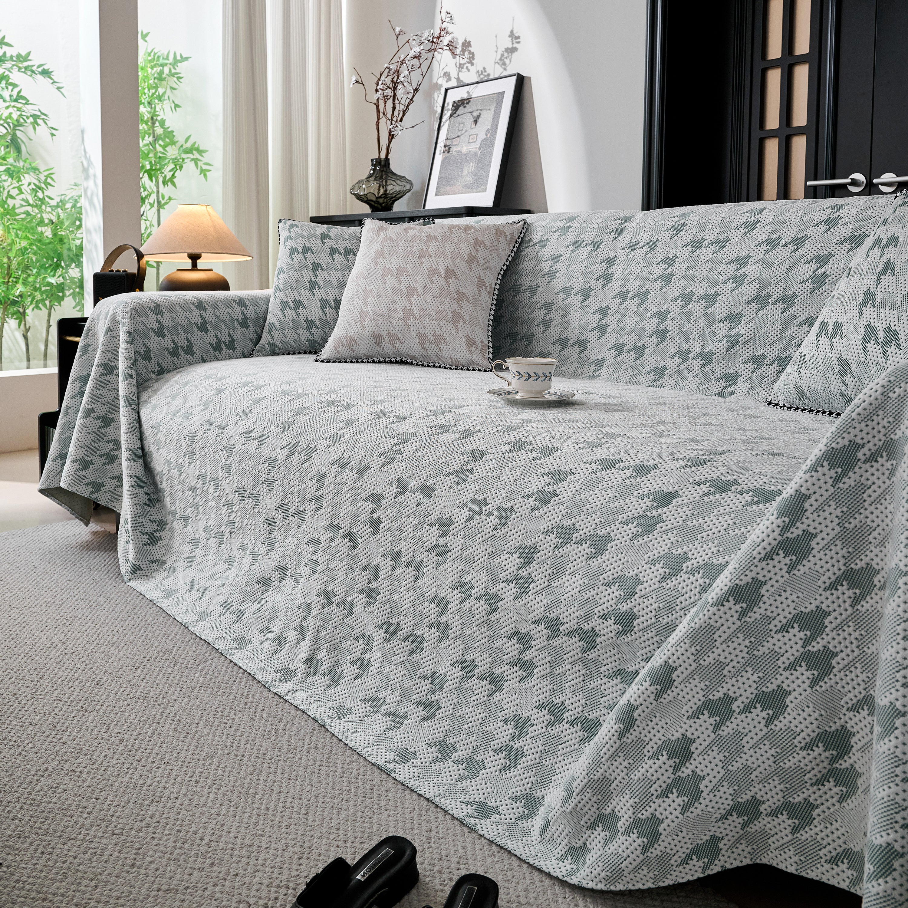 Houndstooth Non Slip Sofa Covers for Sofas Luxury Extra Large Blanket to Cover Couch - Image 56