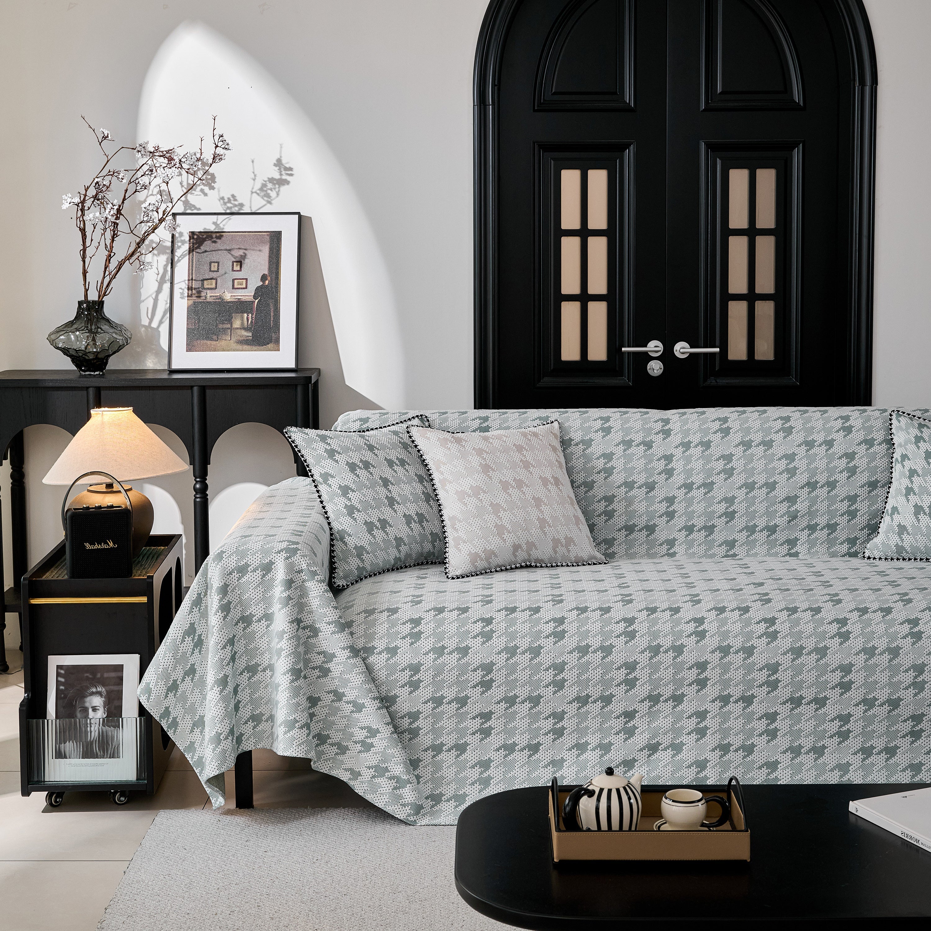 Houndstooth Non Slip Sofa Covers for Sofas Luxury Extra Large Blanket to Cover Couch - Image 57