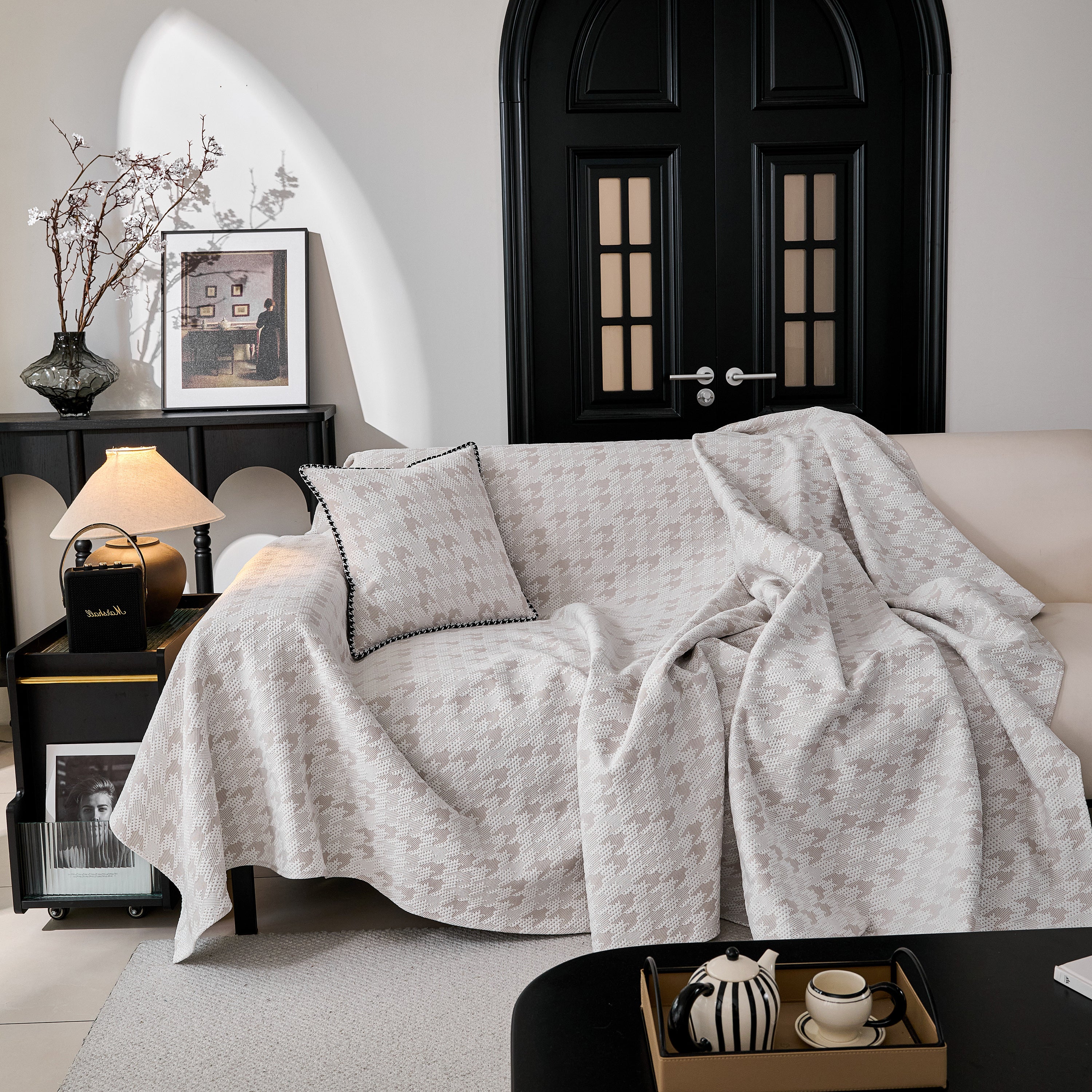 Houndstooth Non Slip Sofa Covers for Sofas Luxury Extra Large Blanket to Cover Couch - Image 6