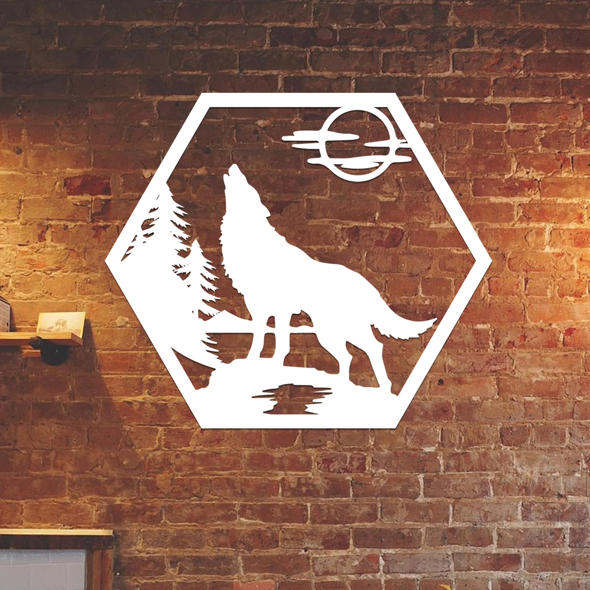 Howling Wolf in Nature Sign - Image 2