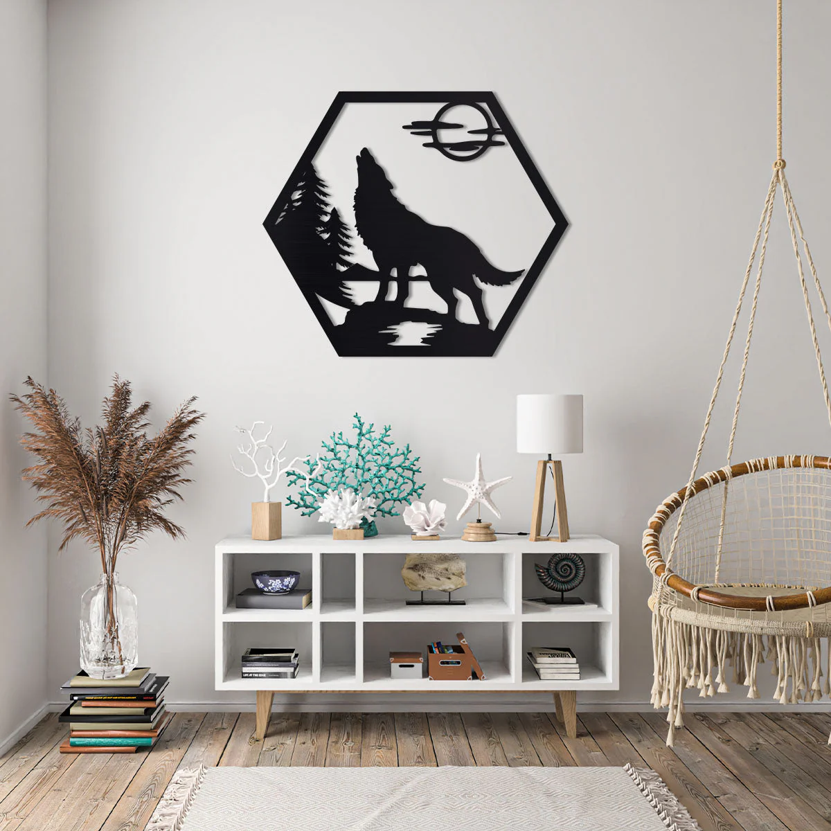 Howling Wolf in Nature Sign - Image 3