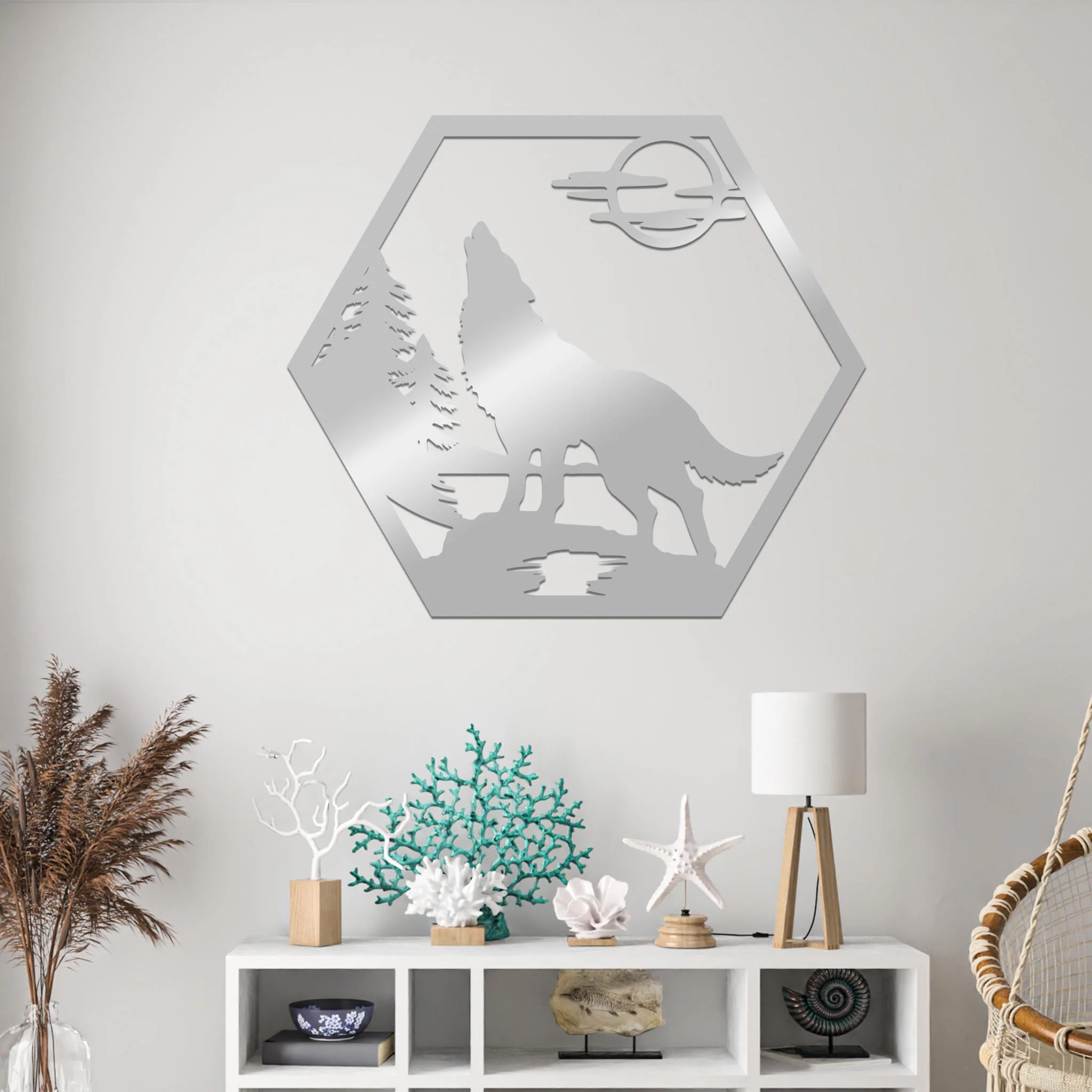Howling Wolf in Nature Sign - Image 4