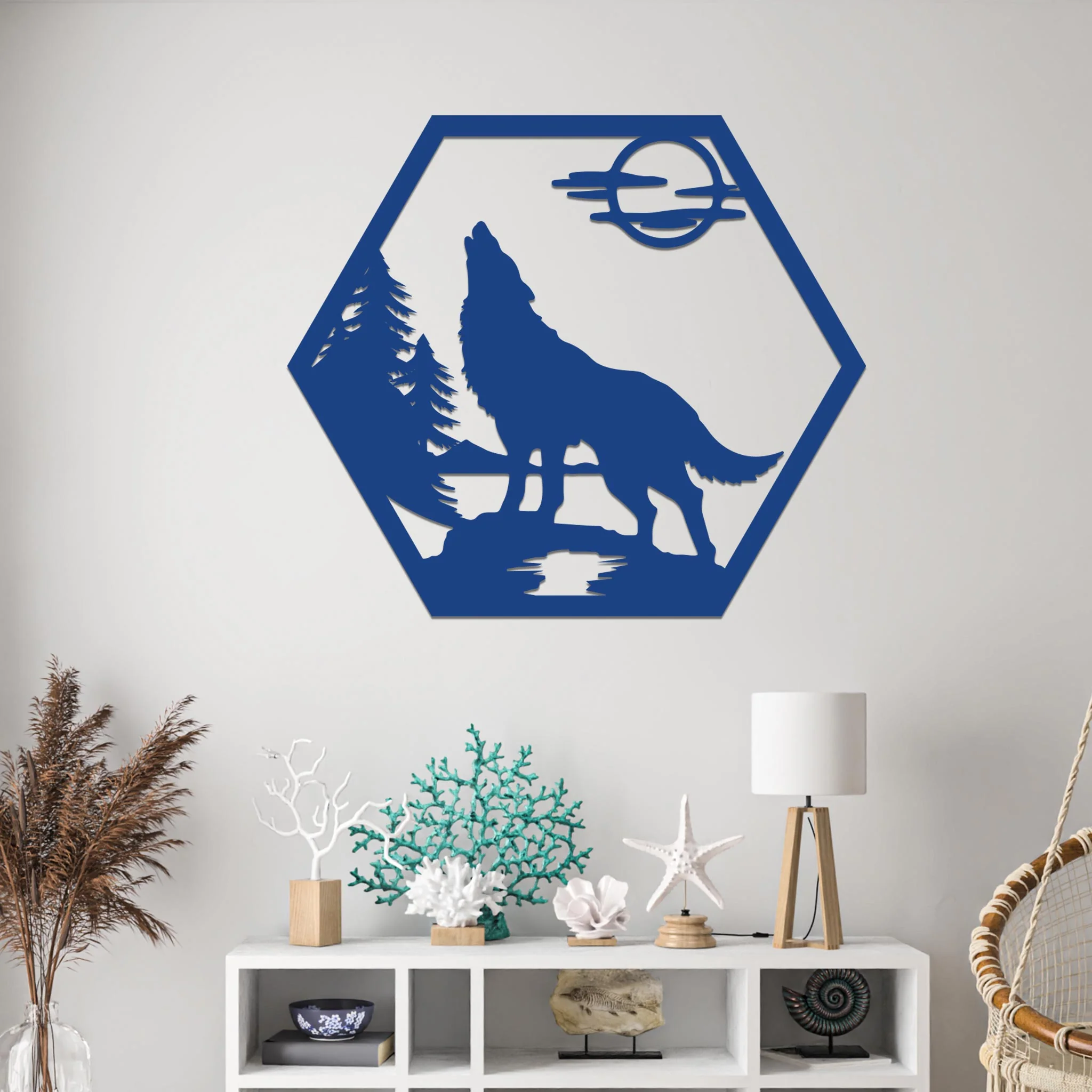Howling Wolf in Nature Sign - Image 5