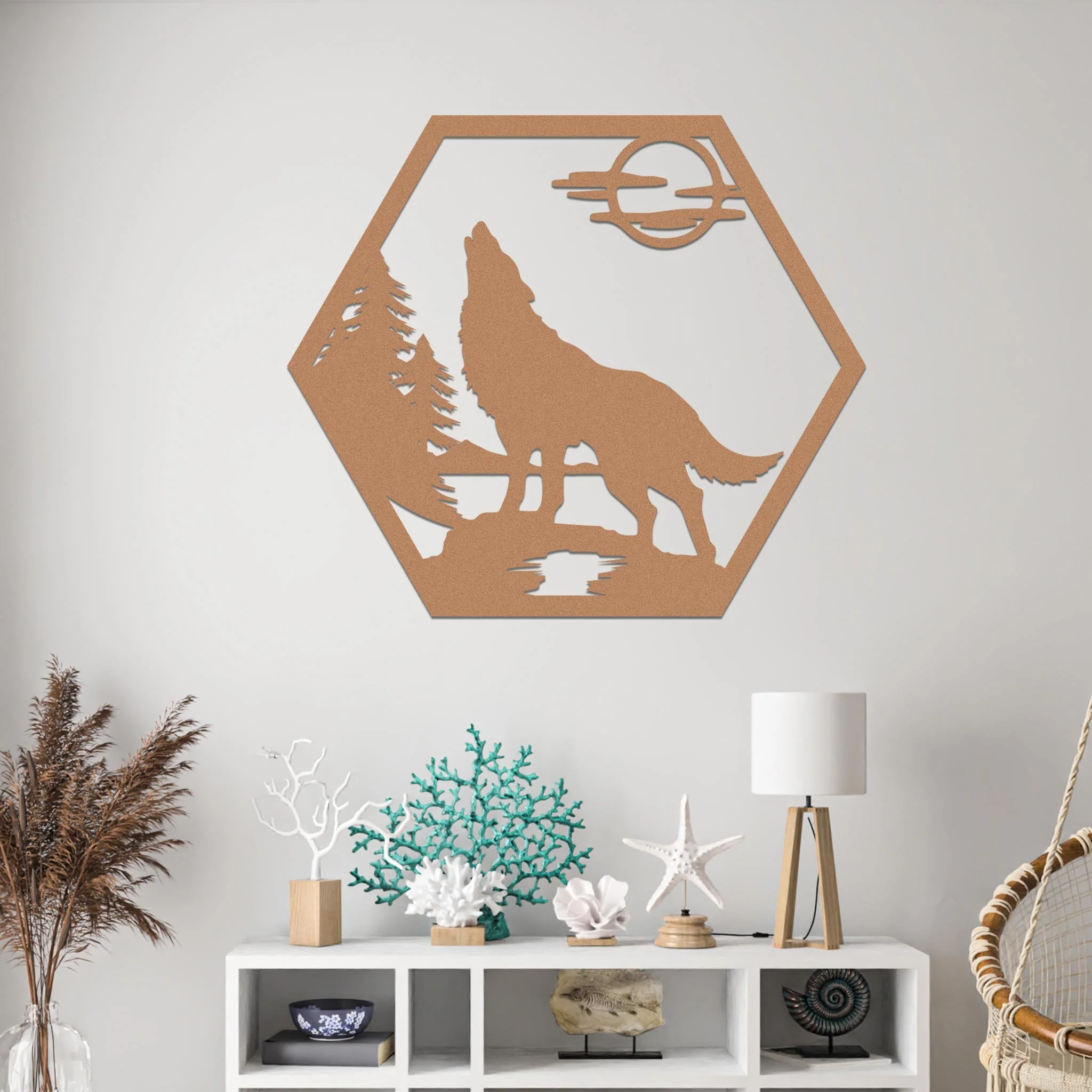 Howling Wolf in Nature Sign - Image 6
