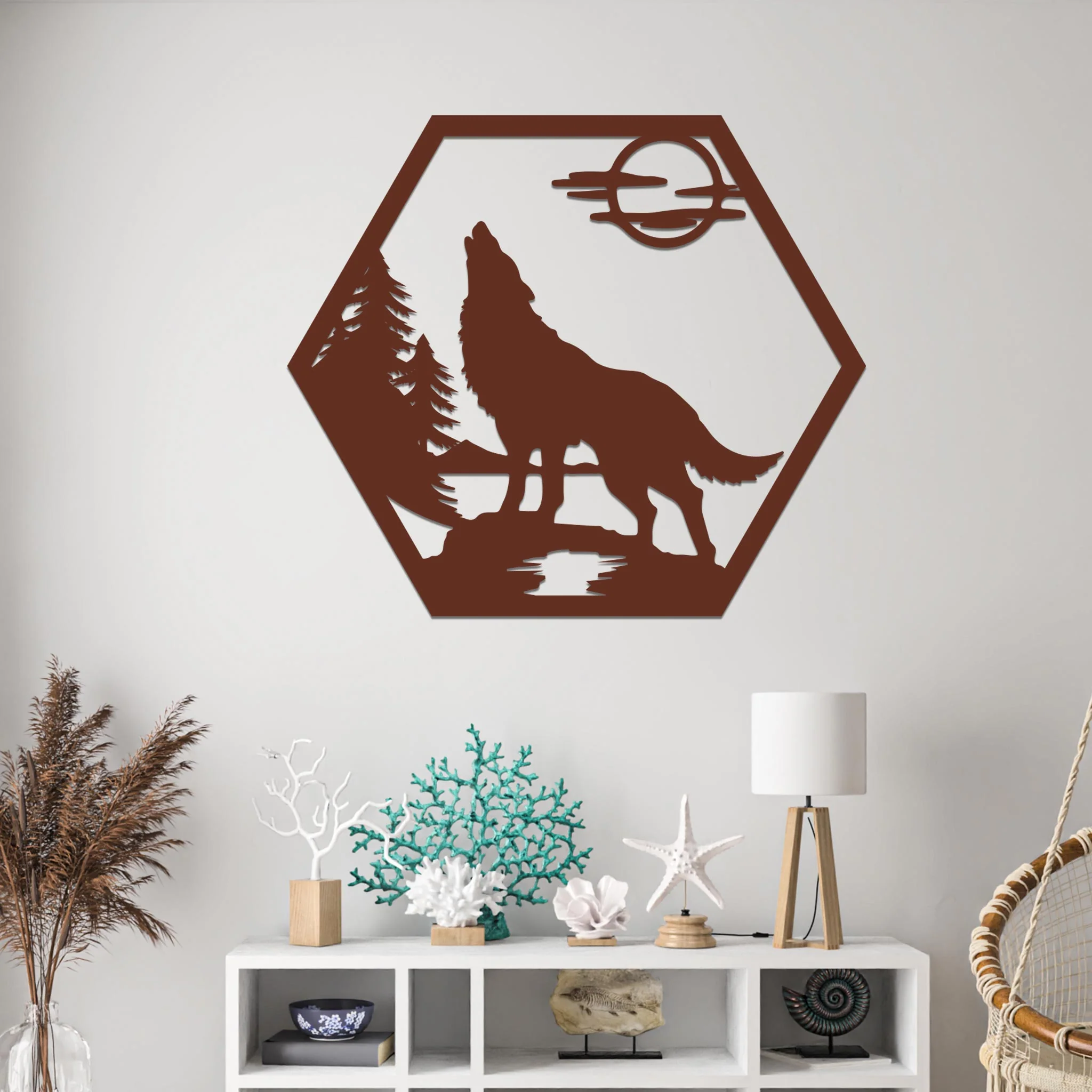 Howling Wolf in Nature Sign - Image 7