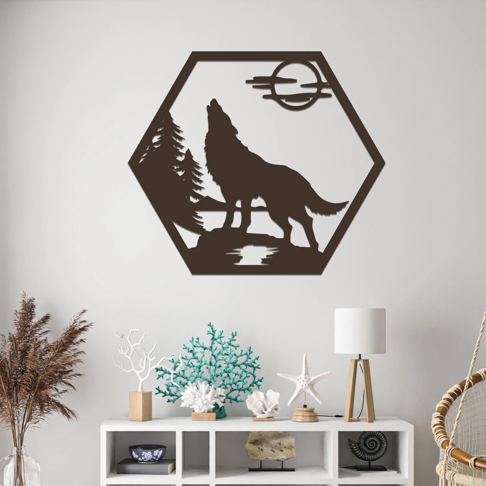 Howling Wolf in Nature Sign - Image 8