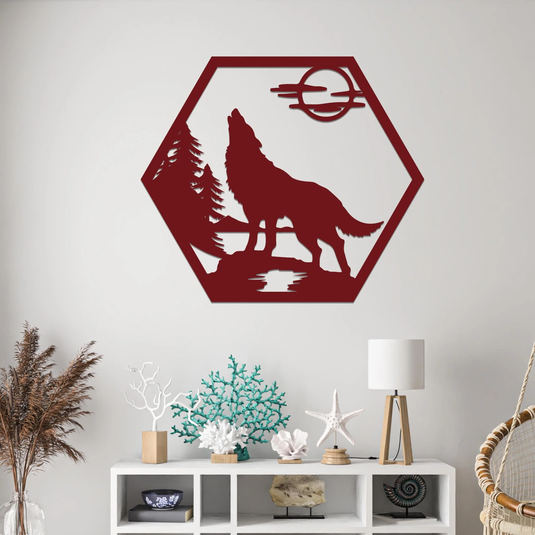 Howling Wolf in Nature Sign - Image 9