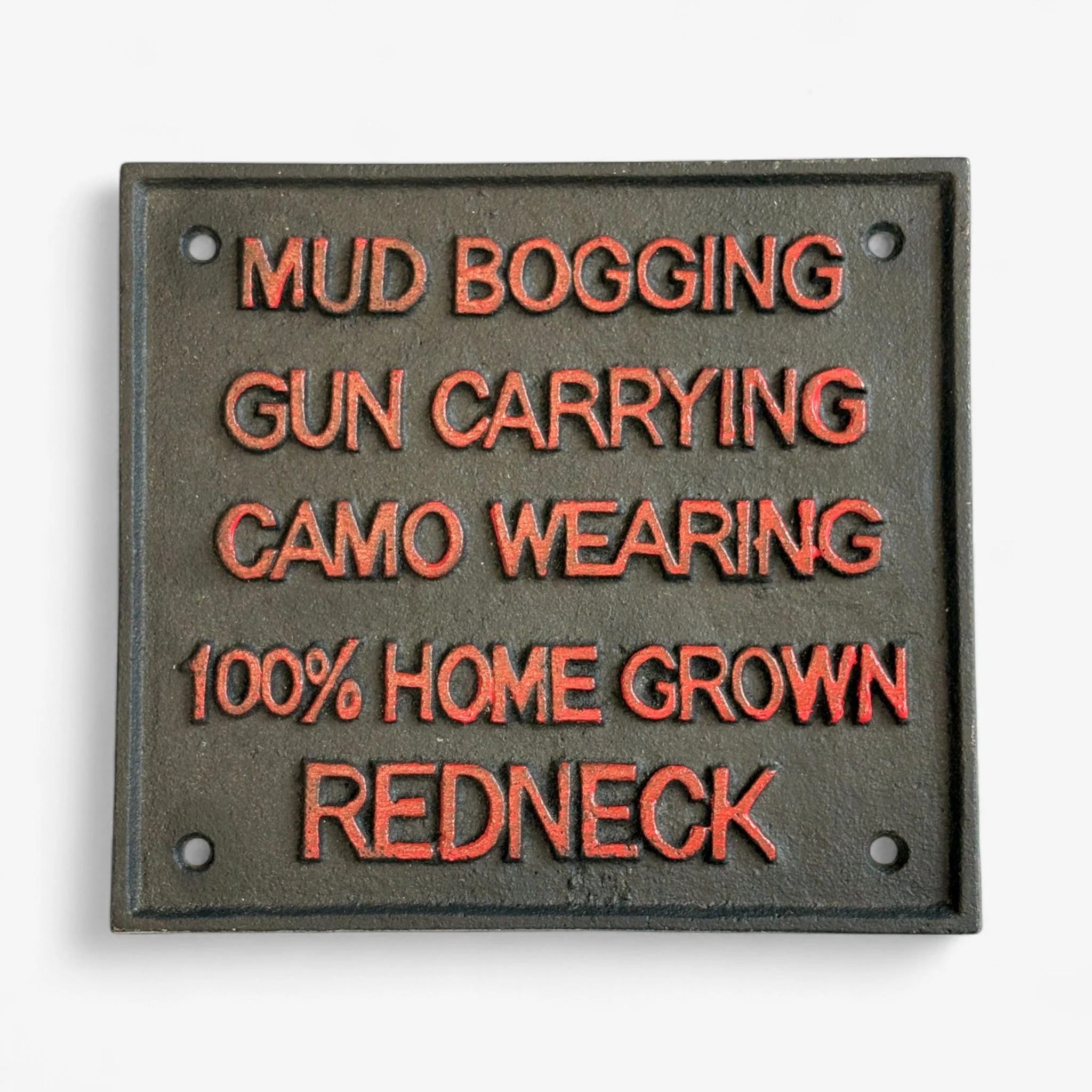 Humorous Cast Iron Redneck Pride Sign, Rustic Funny Wall Decor - Image 2