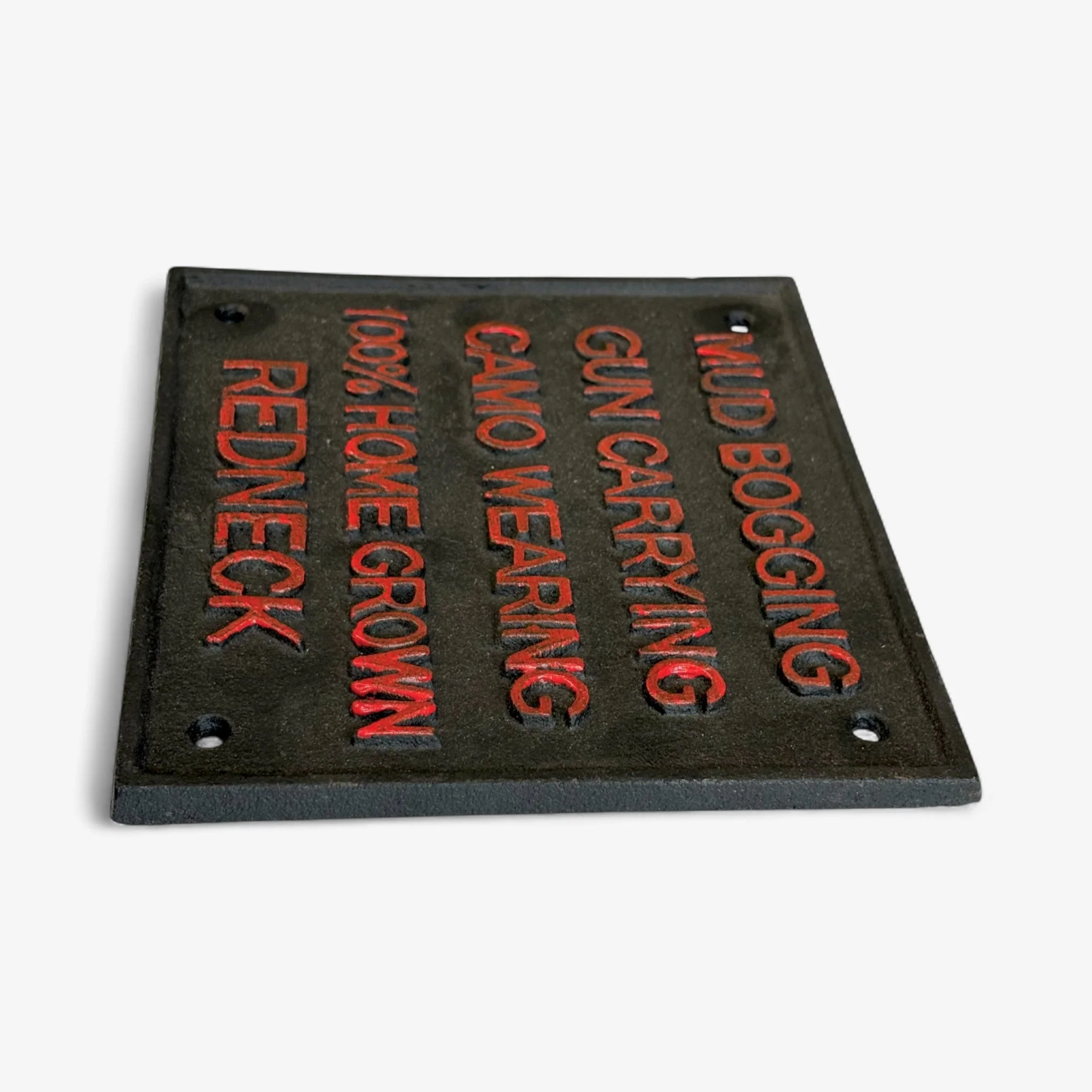 Humorous Cast Iron Redneck Pride Sign, Rustic Funny Wall Decor - Image 3