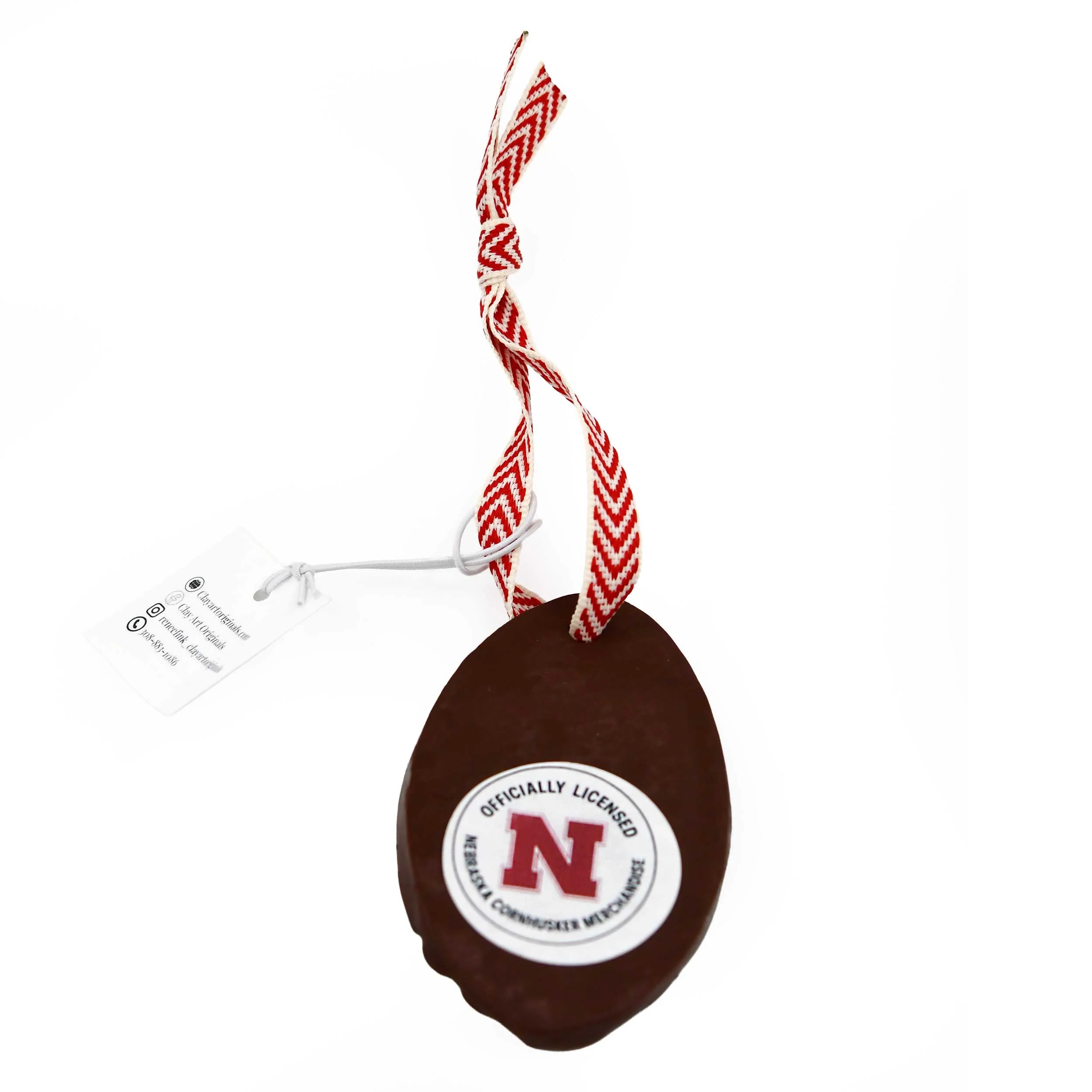 Husker Football Ornament | Clay Art Originals - Image 2