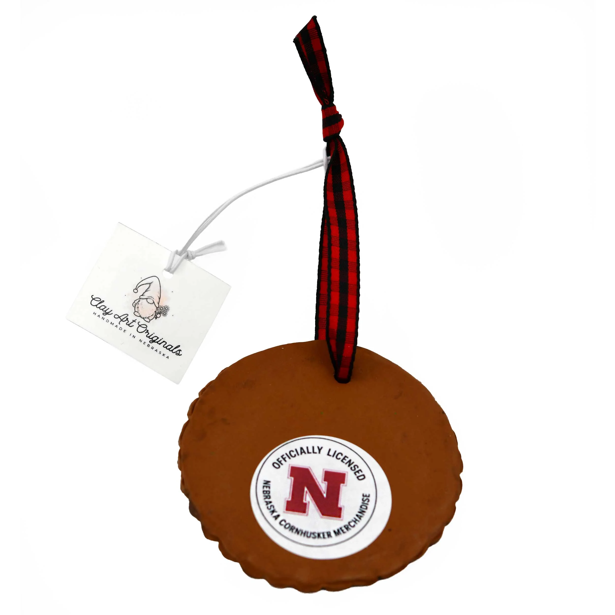 Husker Rustic Wood Ornament | Clay Art Originals - Image 2