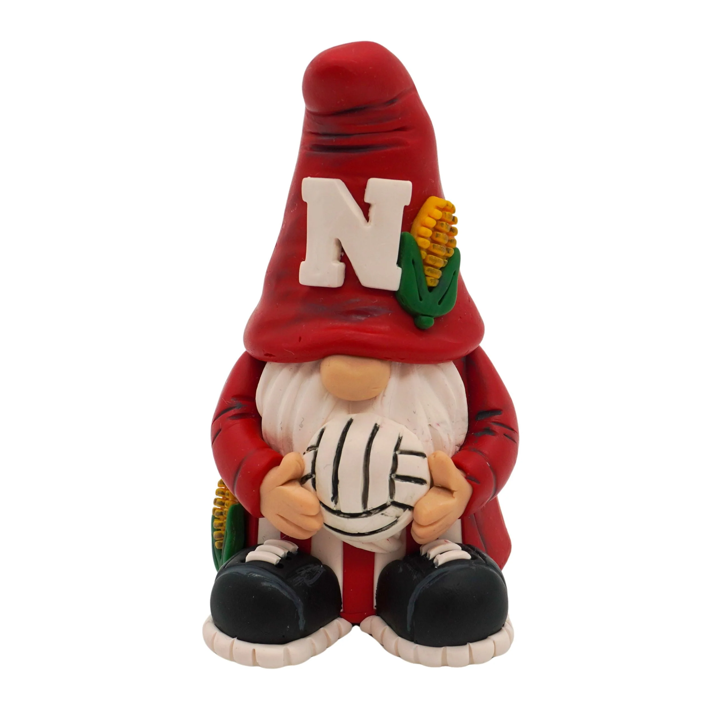 Husker Volleyball Gnome Figurine | Clay Art Originals