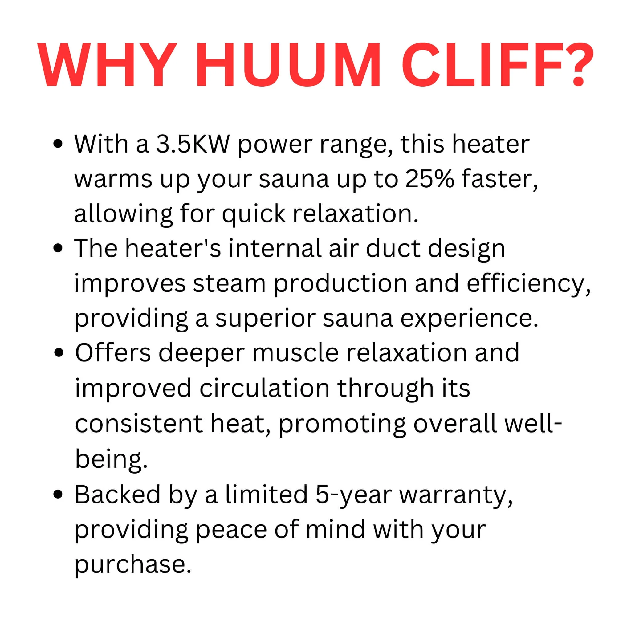 Huum Cliff Mini 4 3.5KW Electric Sauna Heater With Digital Controller & Sauna Stones (SAK58263) - Image 5