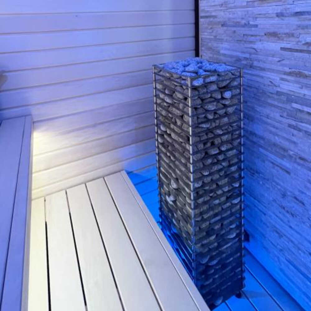Huum Cliff Slim Electric Stainless Steel Sauna Heater With Digital Controller & Sauna Stones (SAK48752) - Image 4