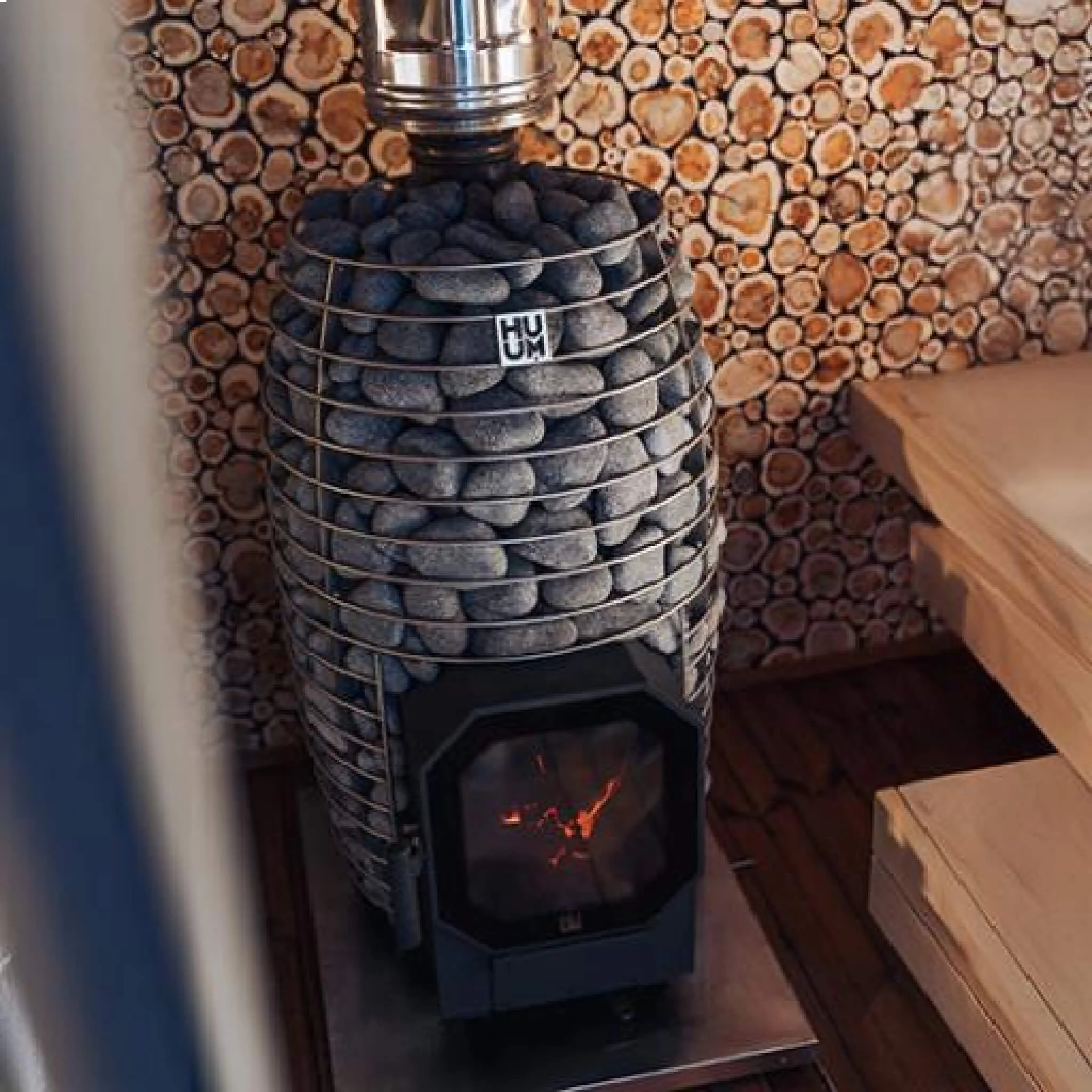 Huum Hive Flow 9.8KW Wood-Burning Sauna Stove With Sauna Stones [H1015012] (SAK85179) - Image 4