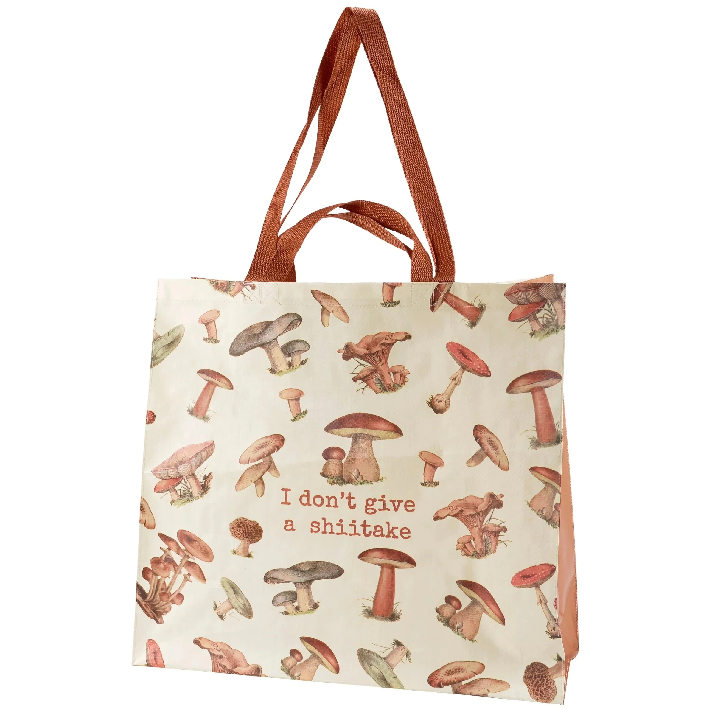 I Don't Give A Shiitake Mushroom Shopping Tote Bag | Extra Large Market Eco Bag | 19.50" x 17.50" x 7" - Image 2