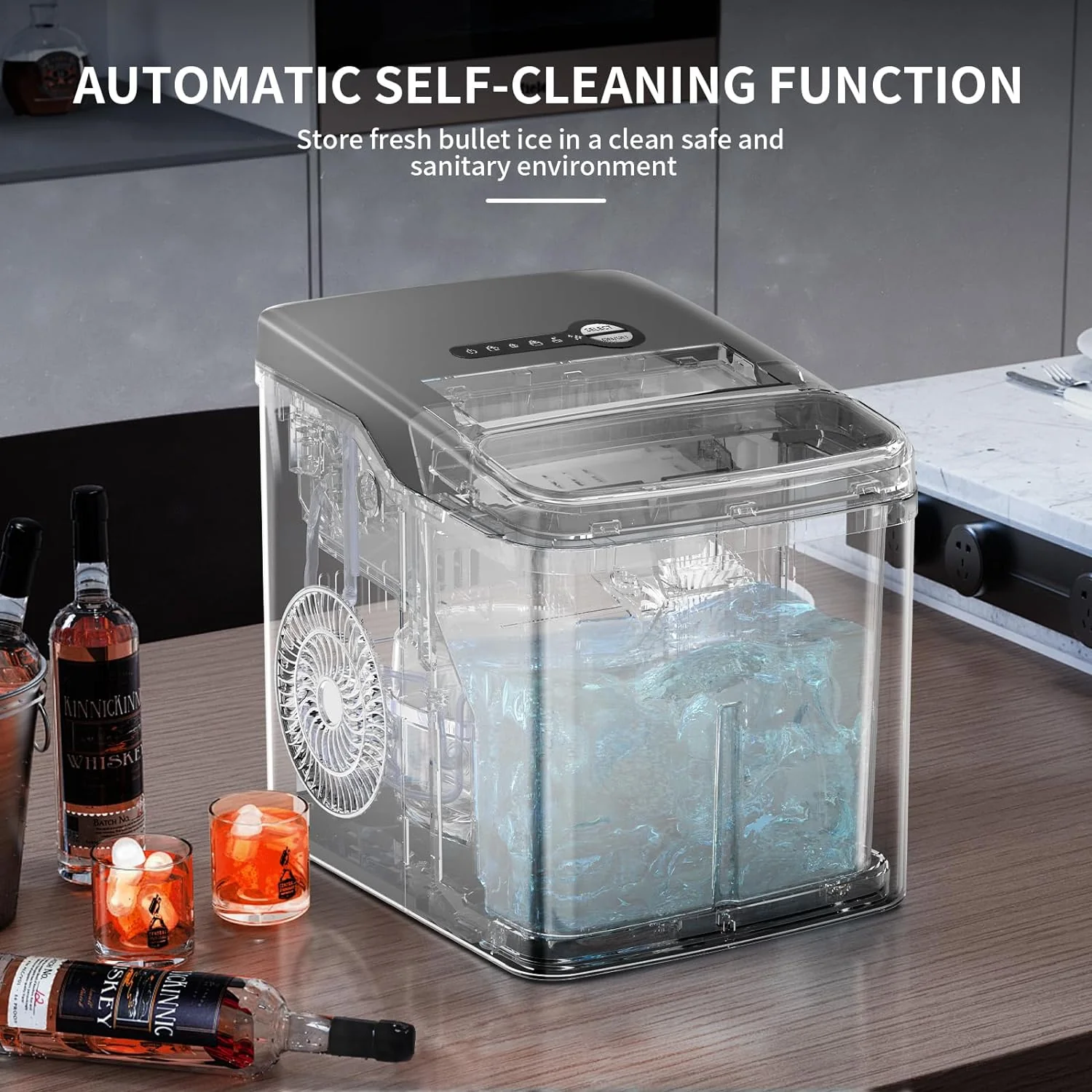 Ice Makers Countertop,26.5Lbs/24H,Self-Cleaning Portable Ice Maker Machine with HandleZ4701 - Image 11