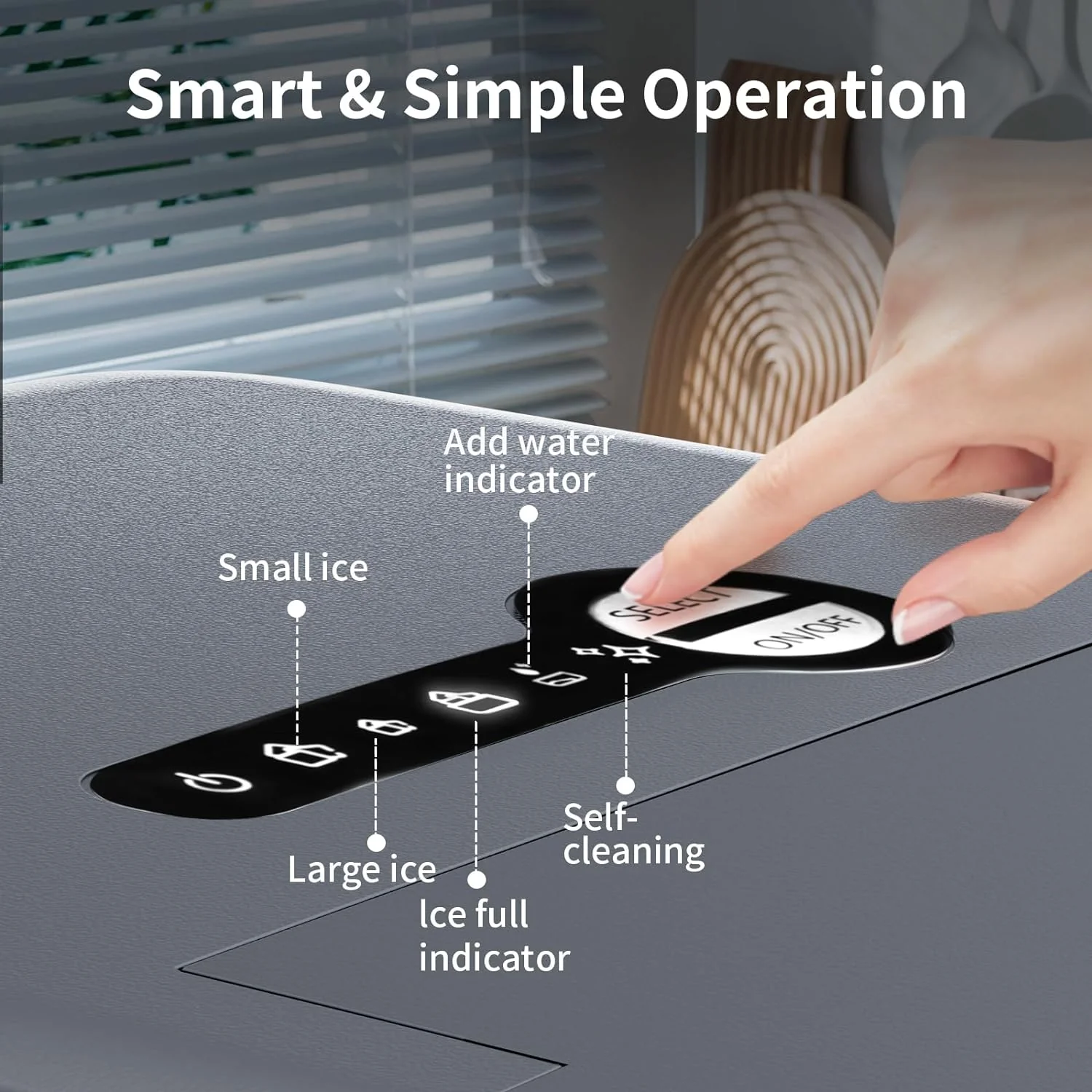 Ice Makers Countertop,26.5Lbs/24H,Self-Cleaning Portable Ice Maker Machine with HandleZ4701 - Image 12