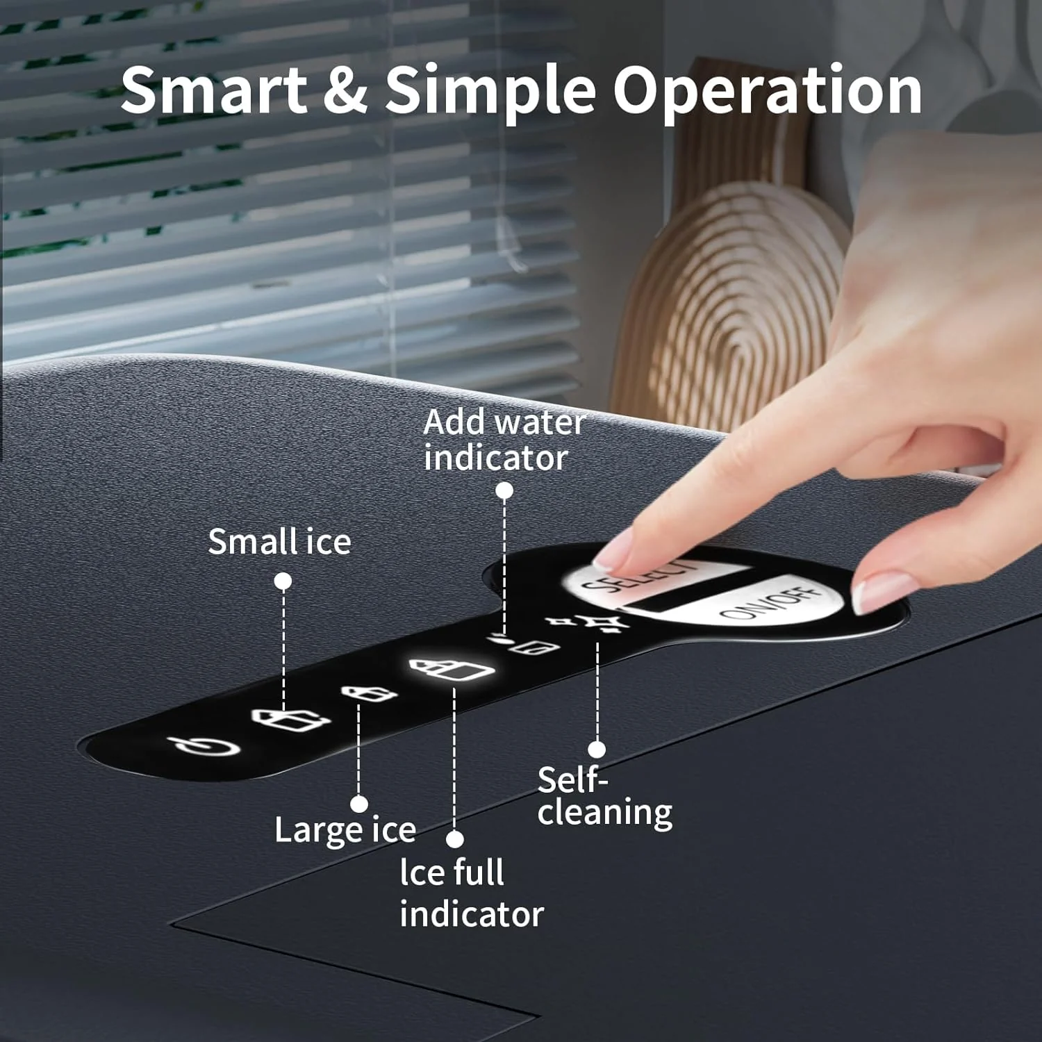 Ice Makers Countertop,26.5Lbs/24H,Self-Cleaning Portable Ice Maker Machine with HandleZ4701 - Image 5