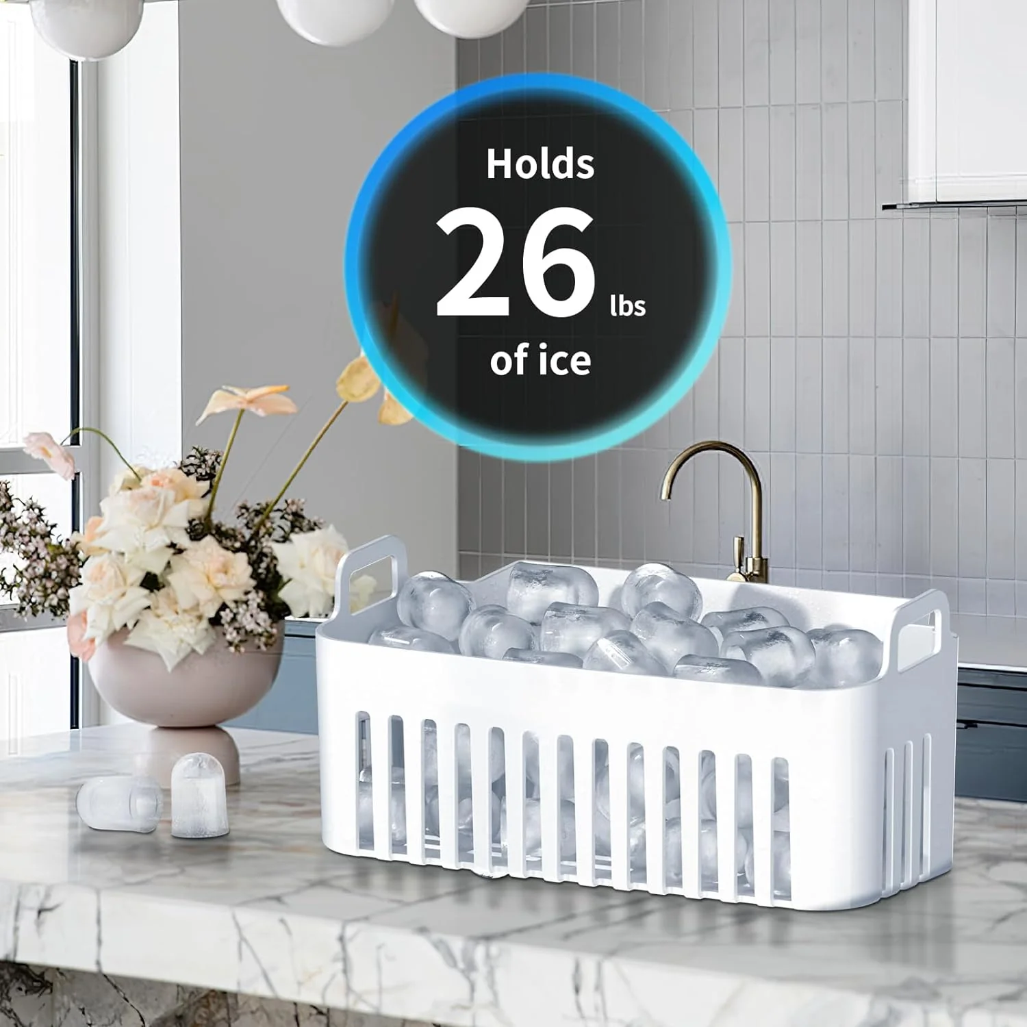 Ice Makers Countertop,26.5Lbs/24H,Self-Cleaning Portable Ice Maker Machine with HandleZ4701 - Image 7