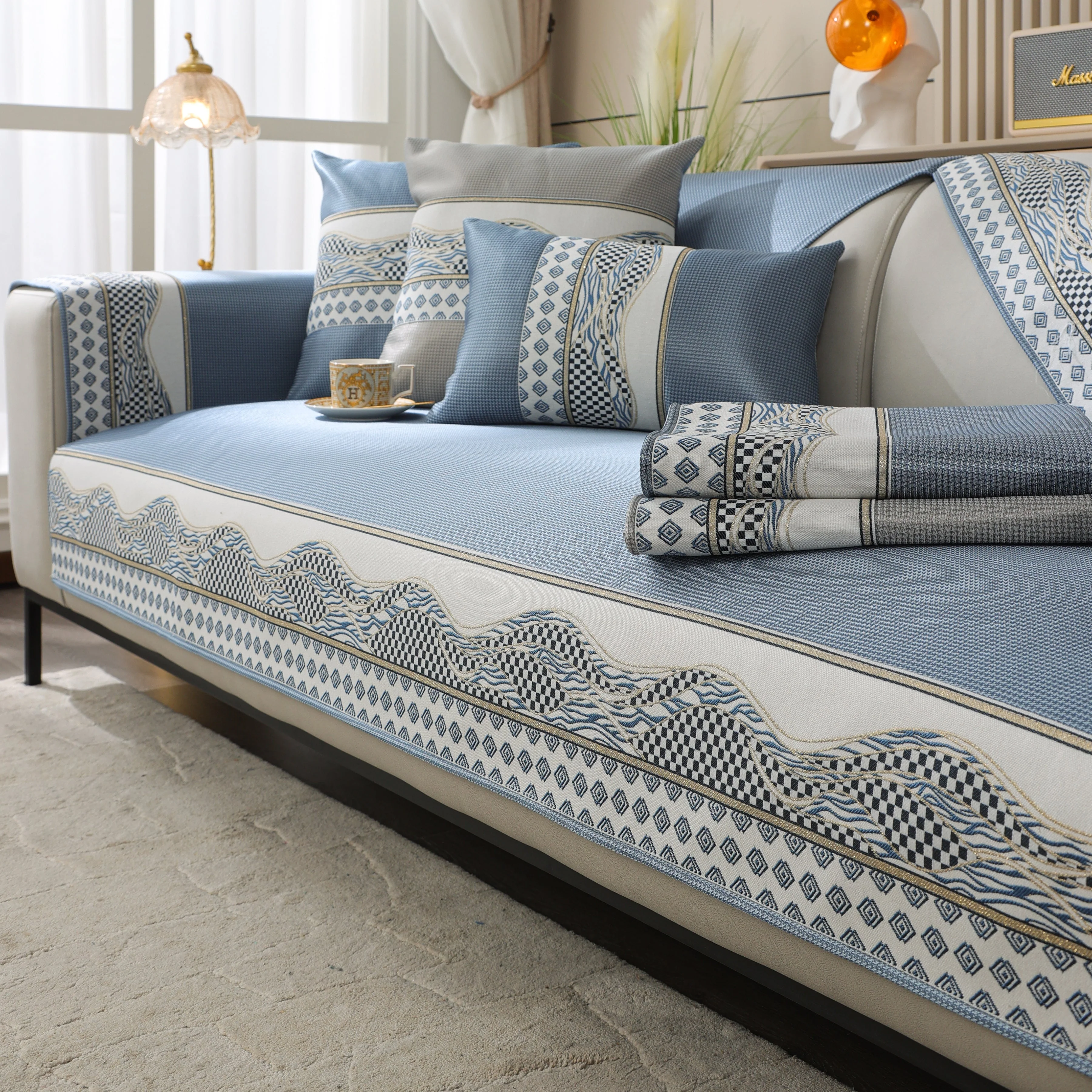 Ice Silk Sofa Cover Non-Slip Slipcover Sofa Cushion Covers Couch Protector for Pets - Image 20