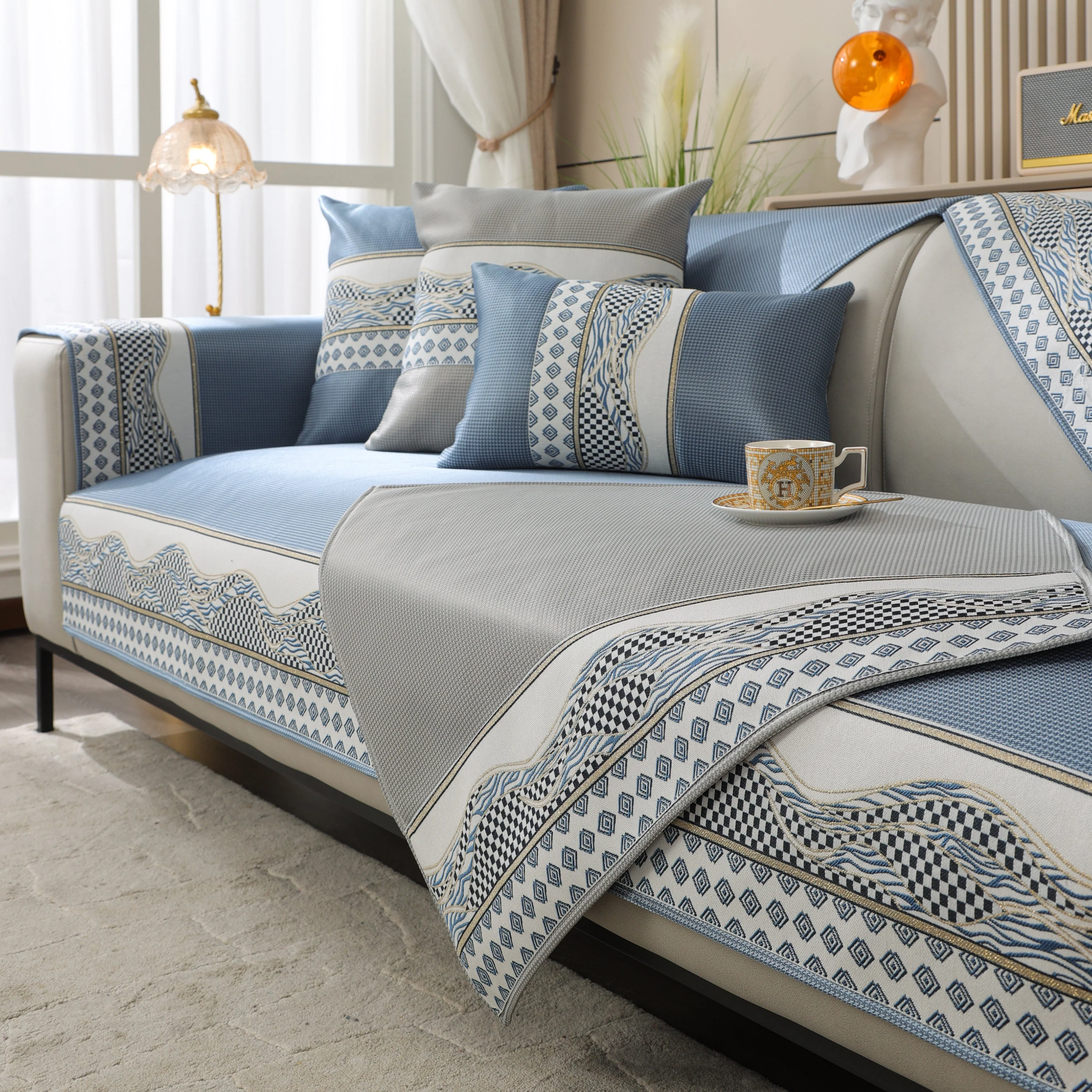 Ice Silk Sofa Cover Non-Slip Slipcover Sofa Cushion Covers Couch Protector for Pets - Image 21