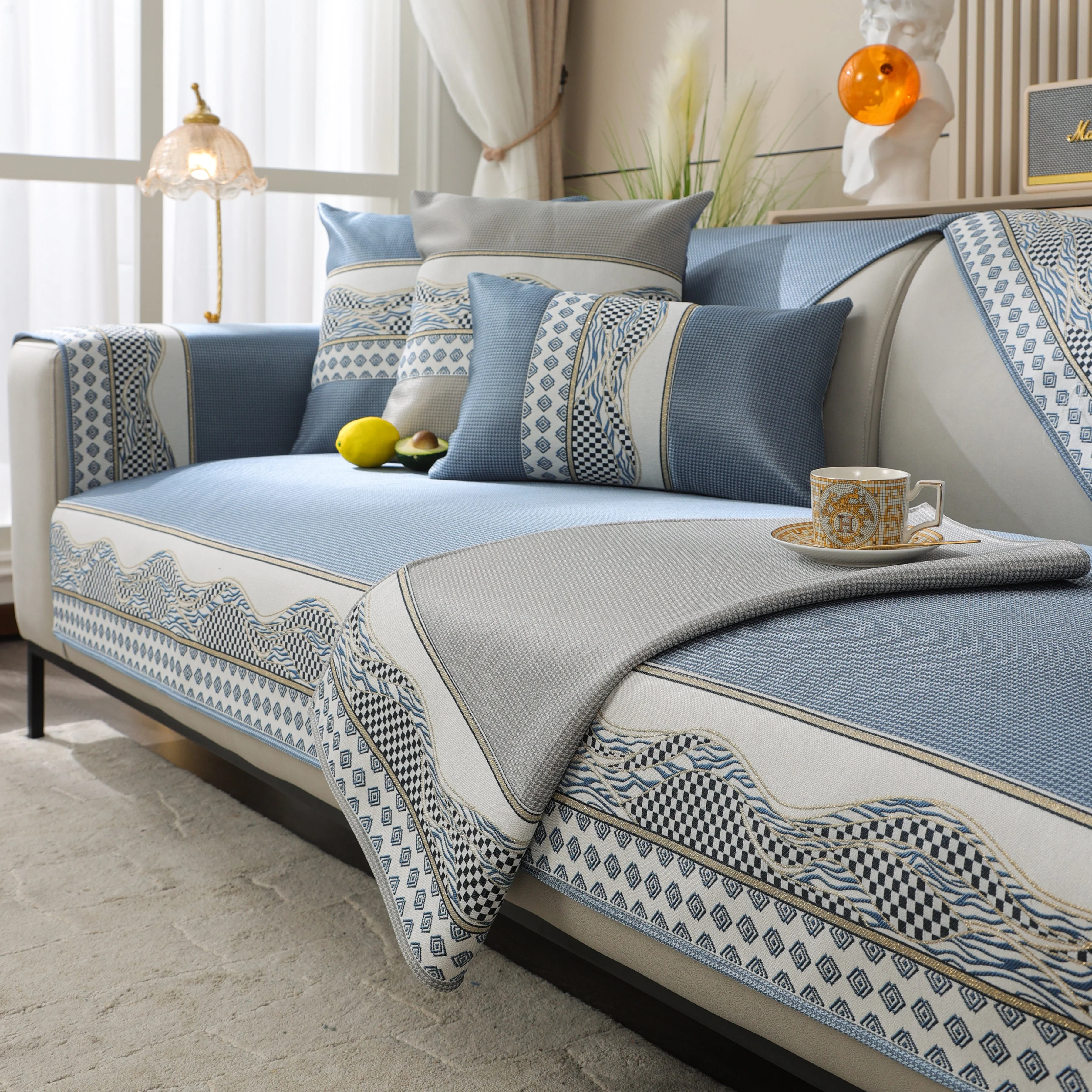 Ice Silk Sofa Cover Non-Slip Slipcover Sofa Cushion Covers Couch Protector for Pets - Image 22