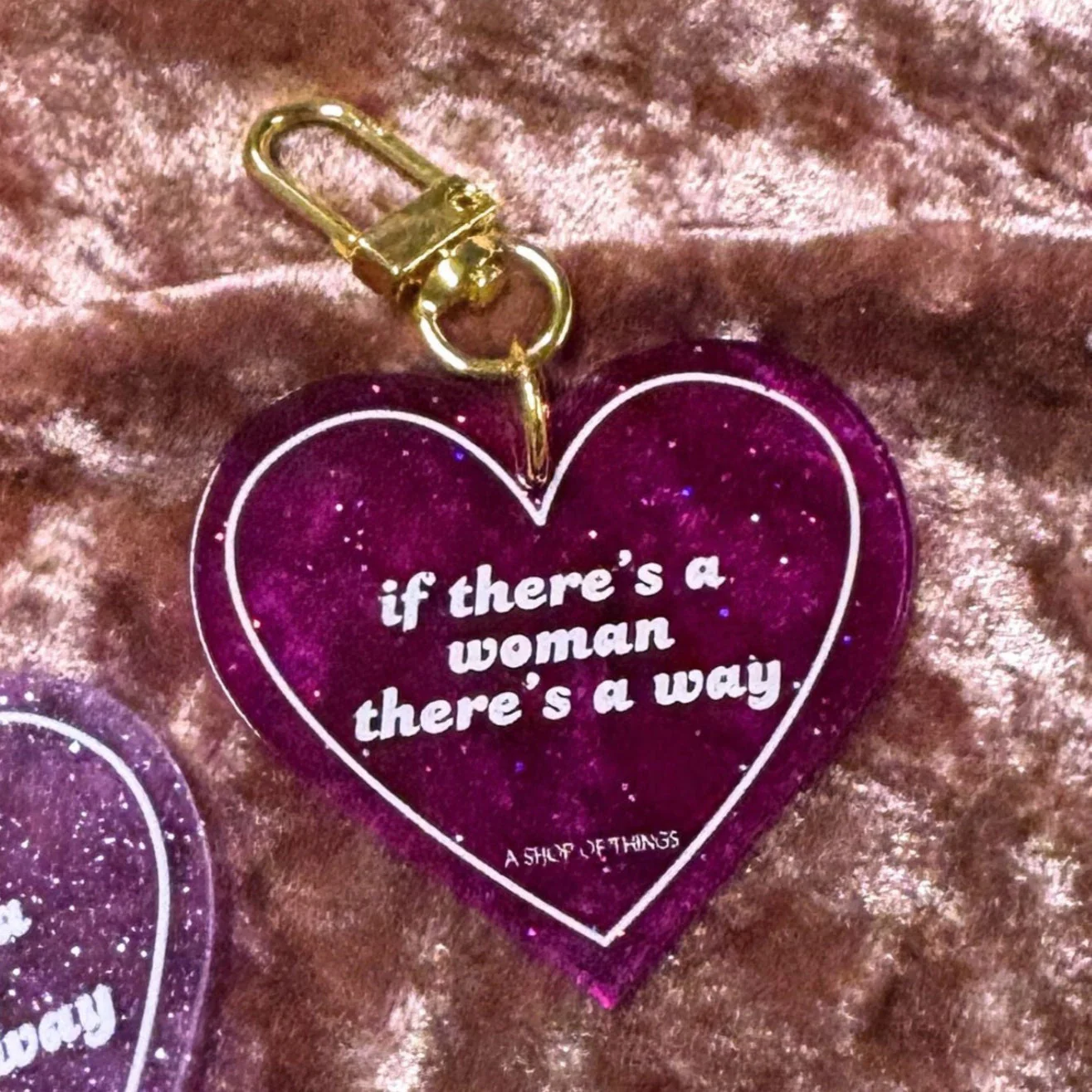 If There's A Woman There's A Way Heart Shaped Keychain - Image 10
