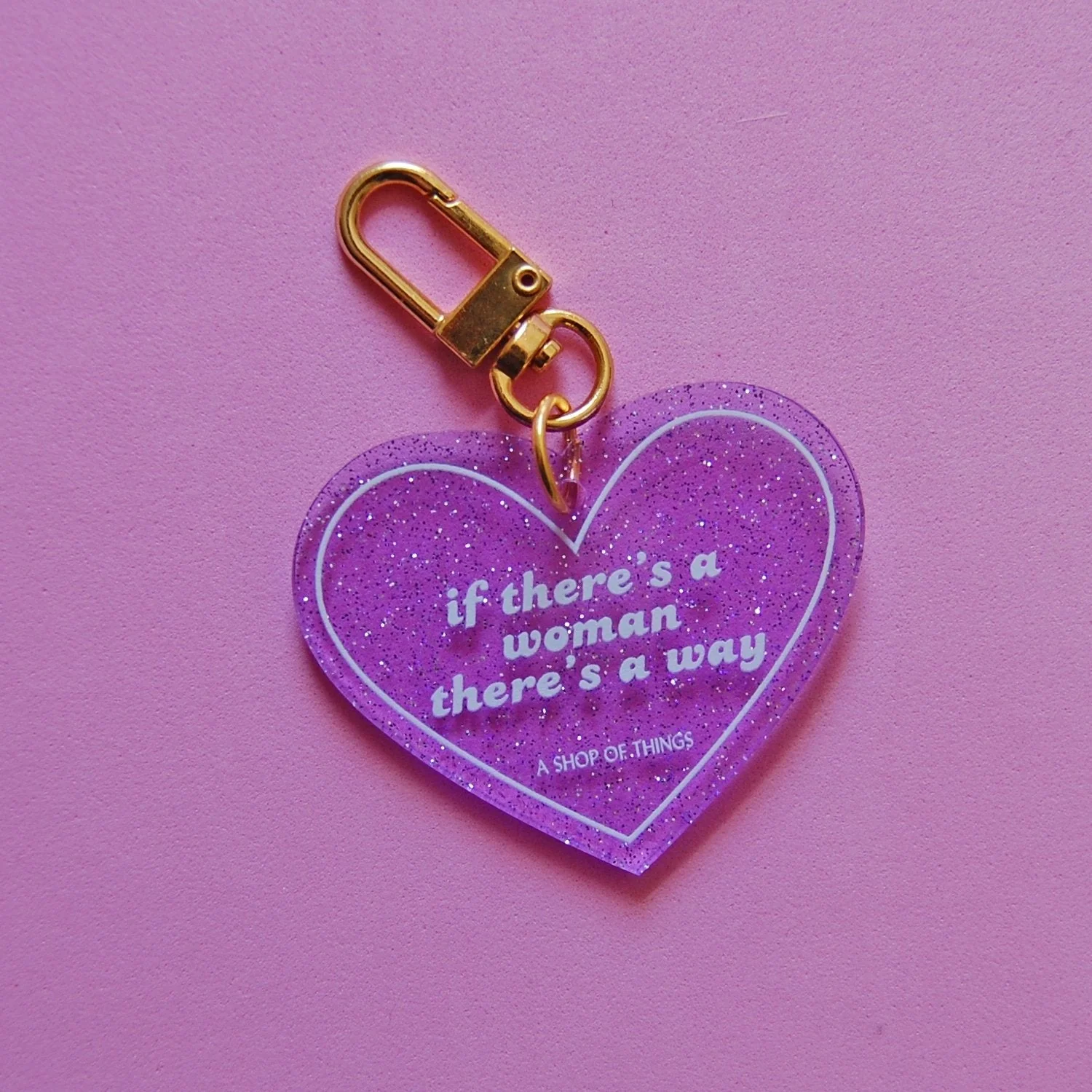 If There's A Woman There's A Way Heart Shaped Keychain - Image 6