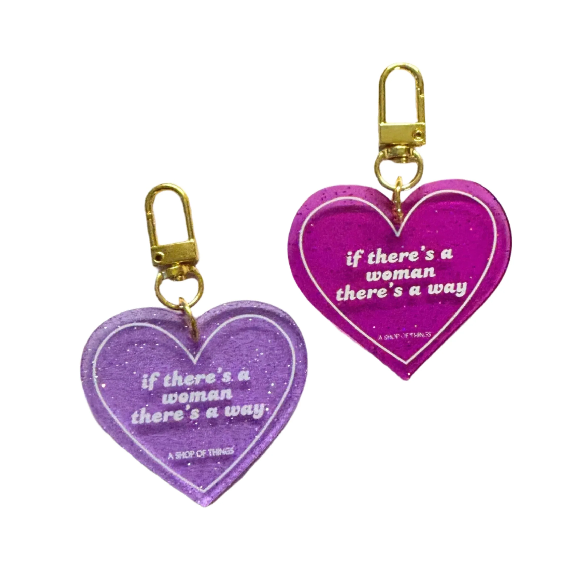 If There's A Woman There's A Way Heart Shaped Keychain - Image 7