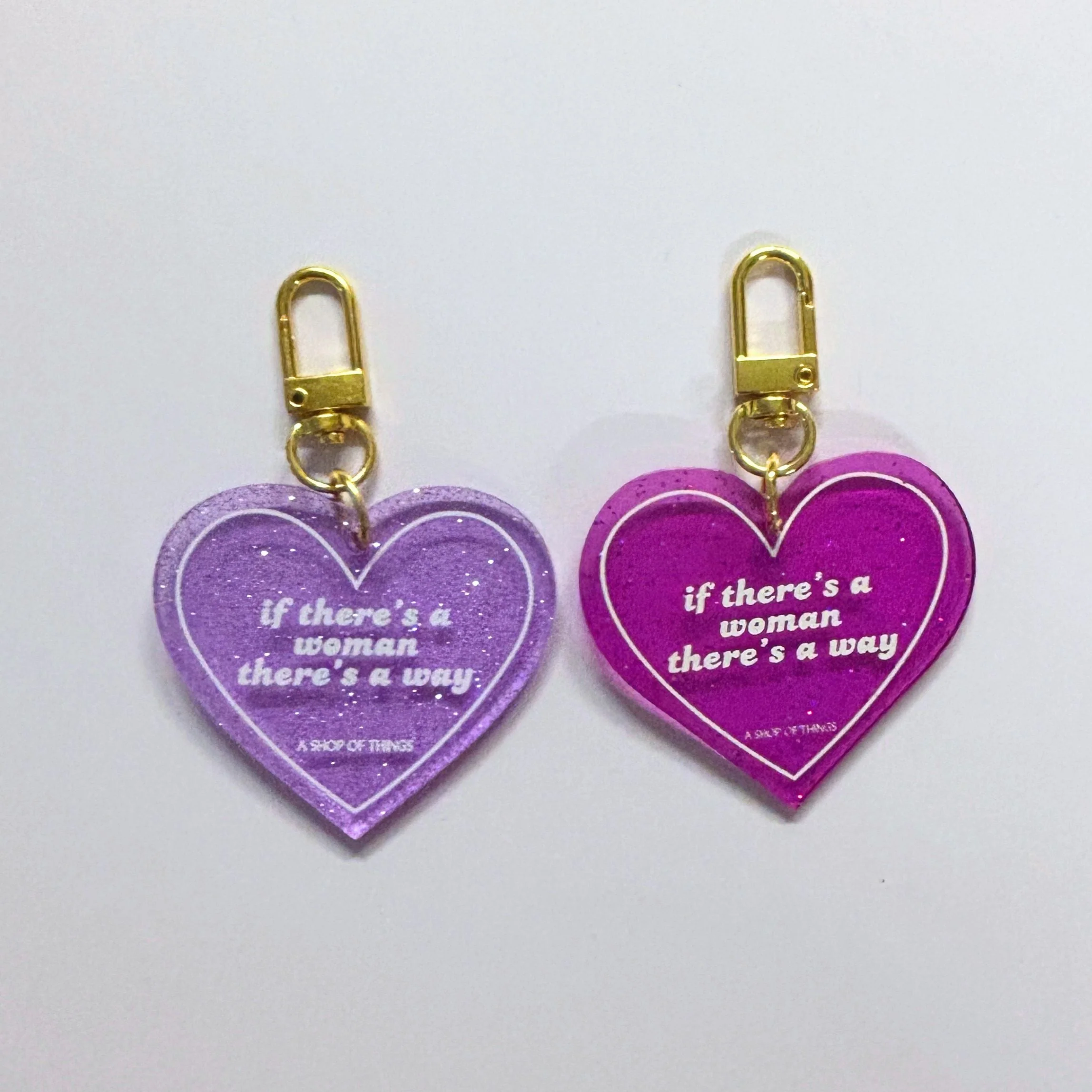 If There's A Woman There's A Way Heart Shaped Keychain - Image 8